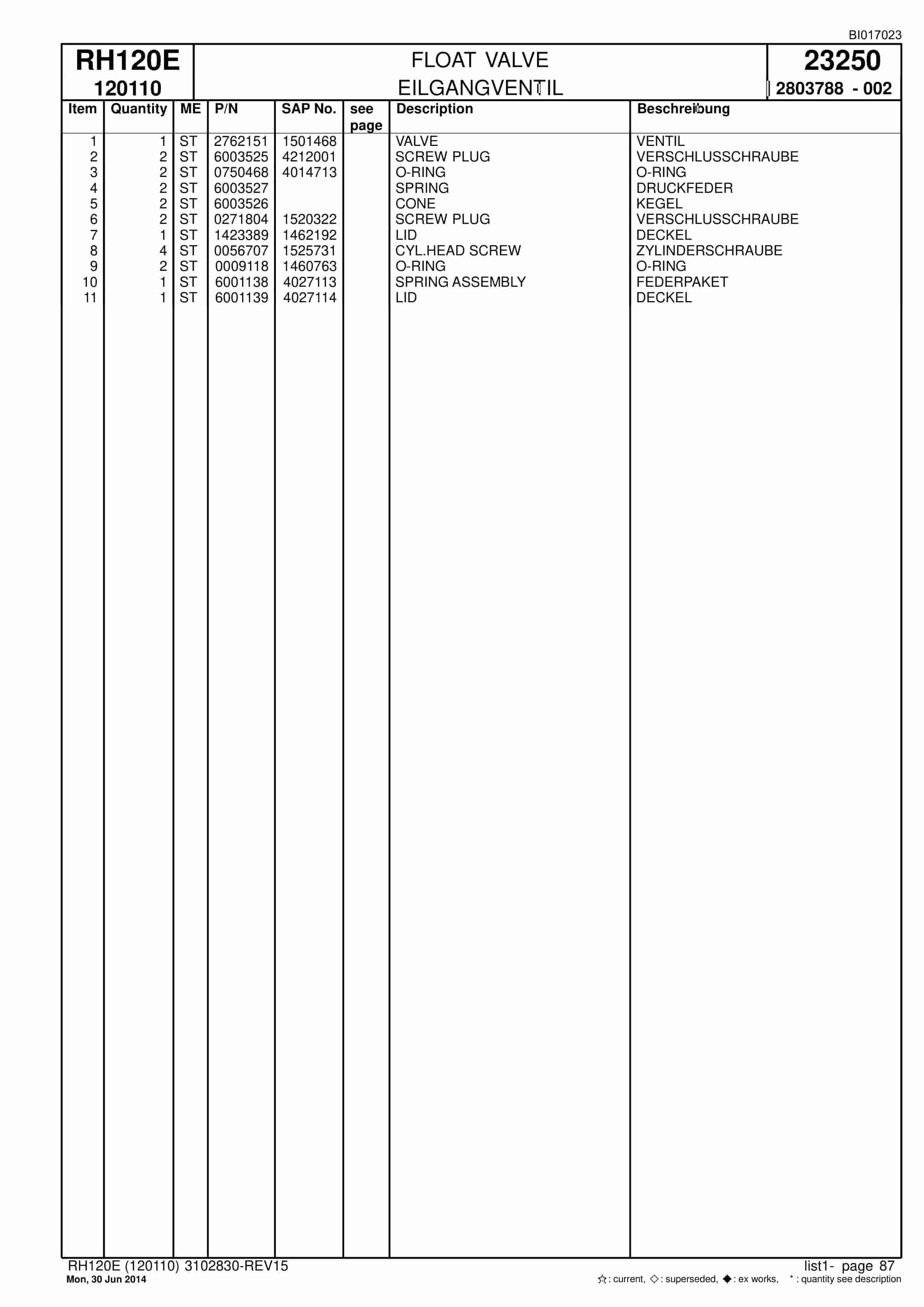 Caterpillar 6030 Hydraulic Shovel Spare Parts Manual BI017023-2