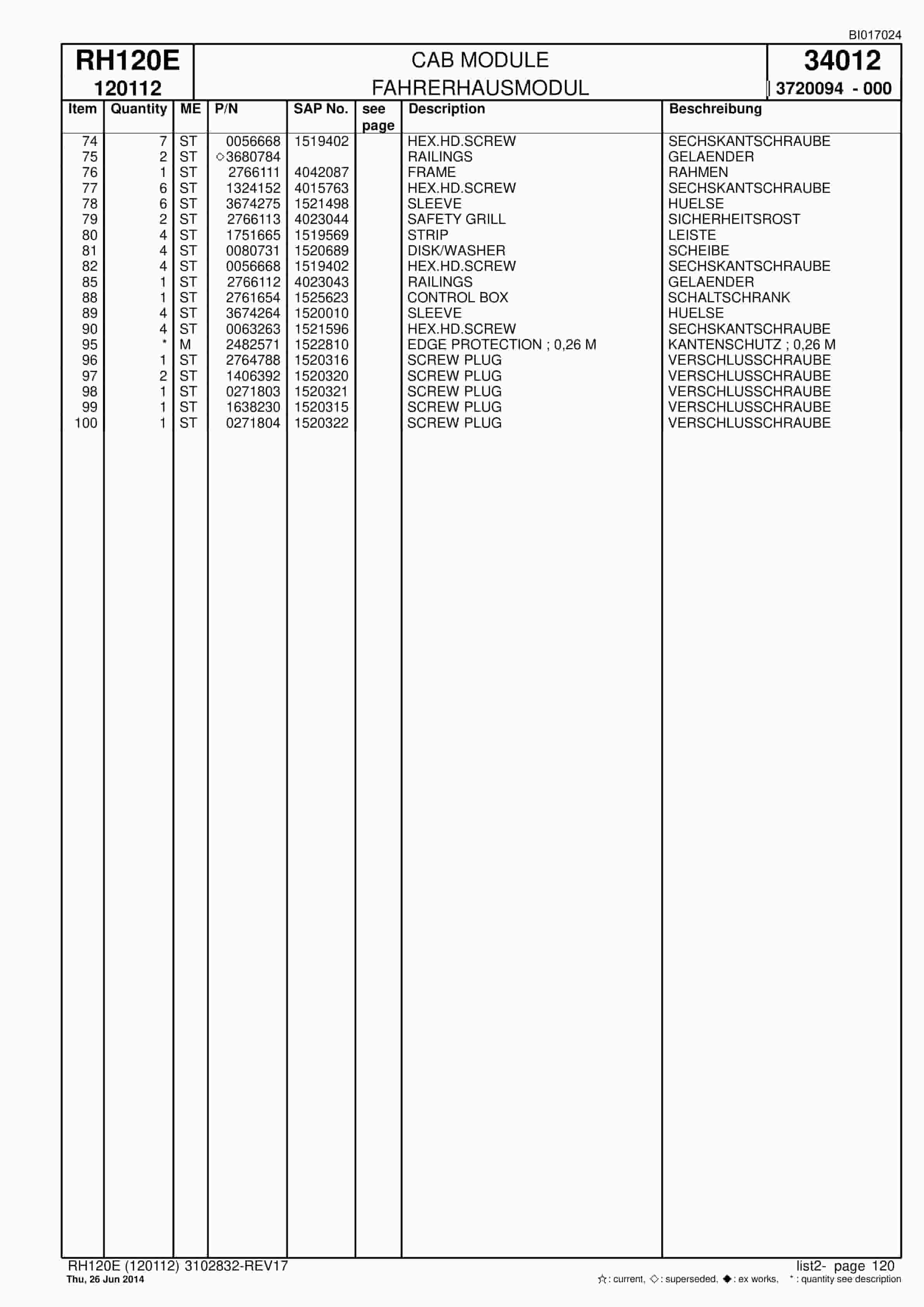 Caterpillar 6030 Hydraulic Shovel Spare Parts Manual BI017024-3