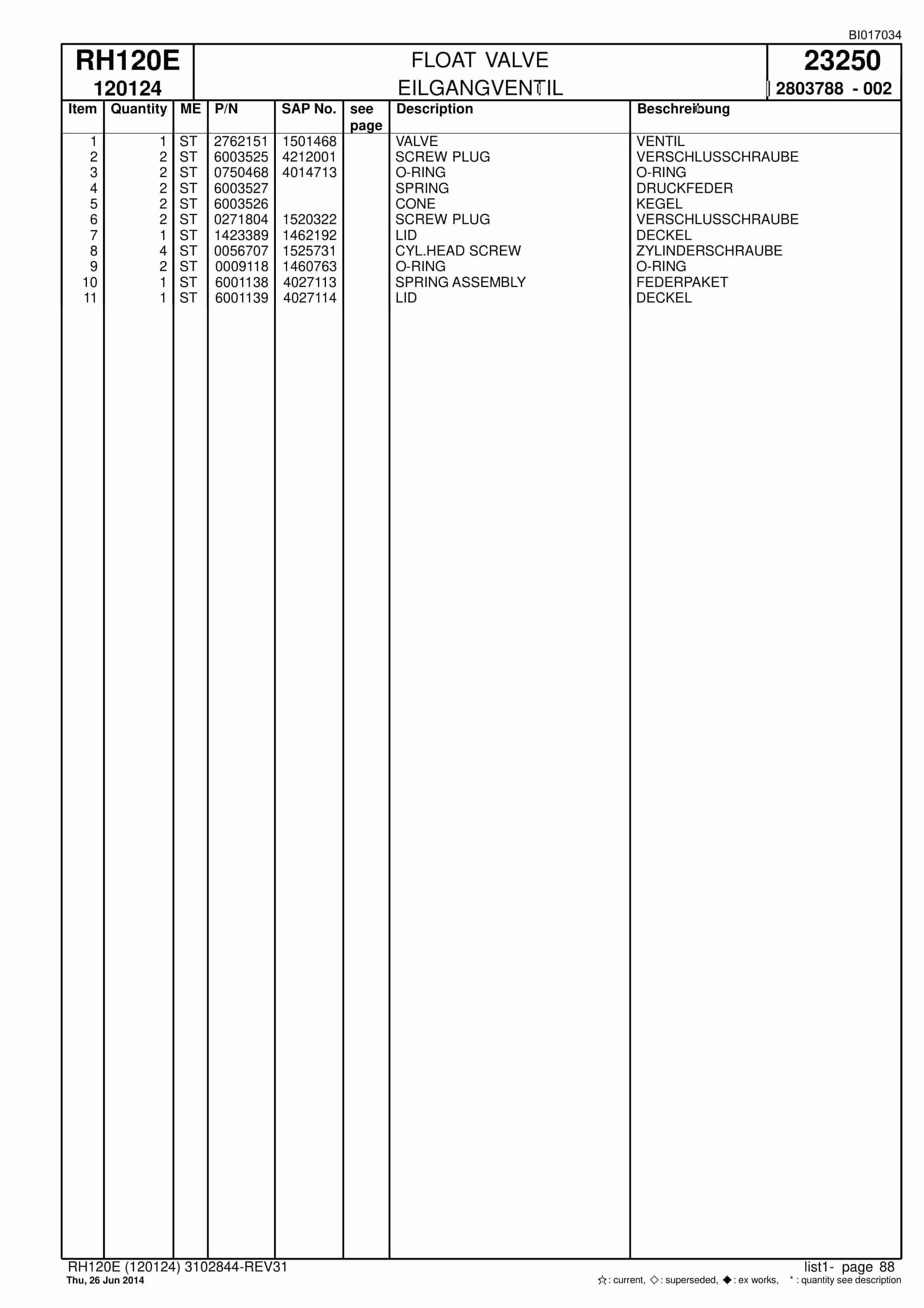Caterpillar 6030 Hydraulic Shovel Spare Parts Manual BI017034-2