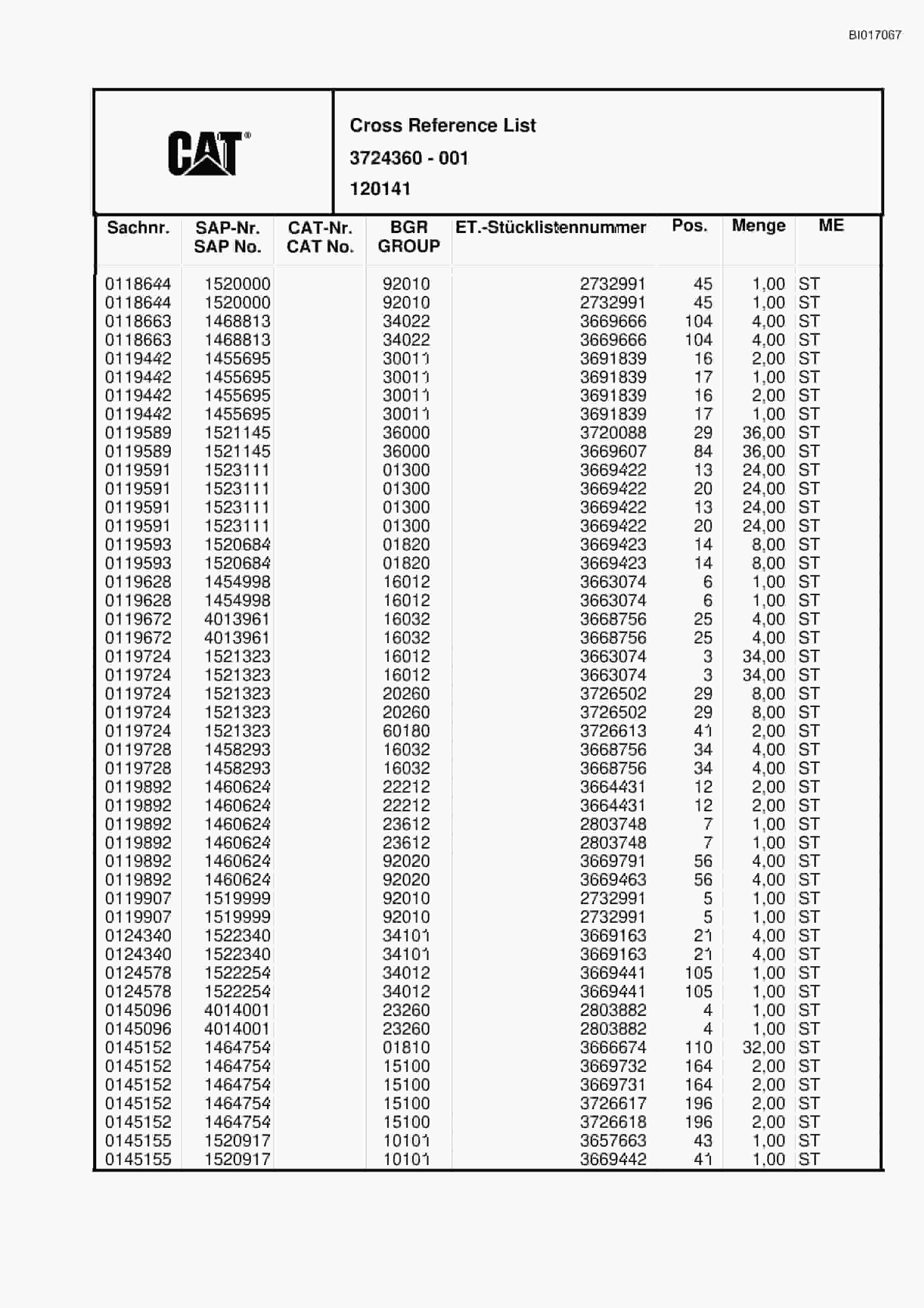 Caterpillar 6030 Hydraulic Shovel Spare Parts Manual BI017067-5