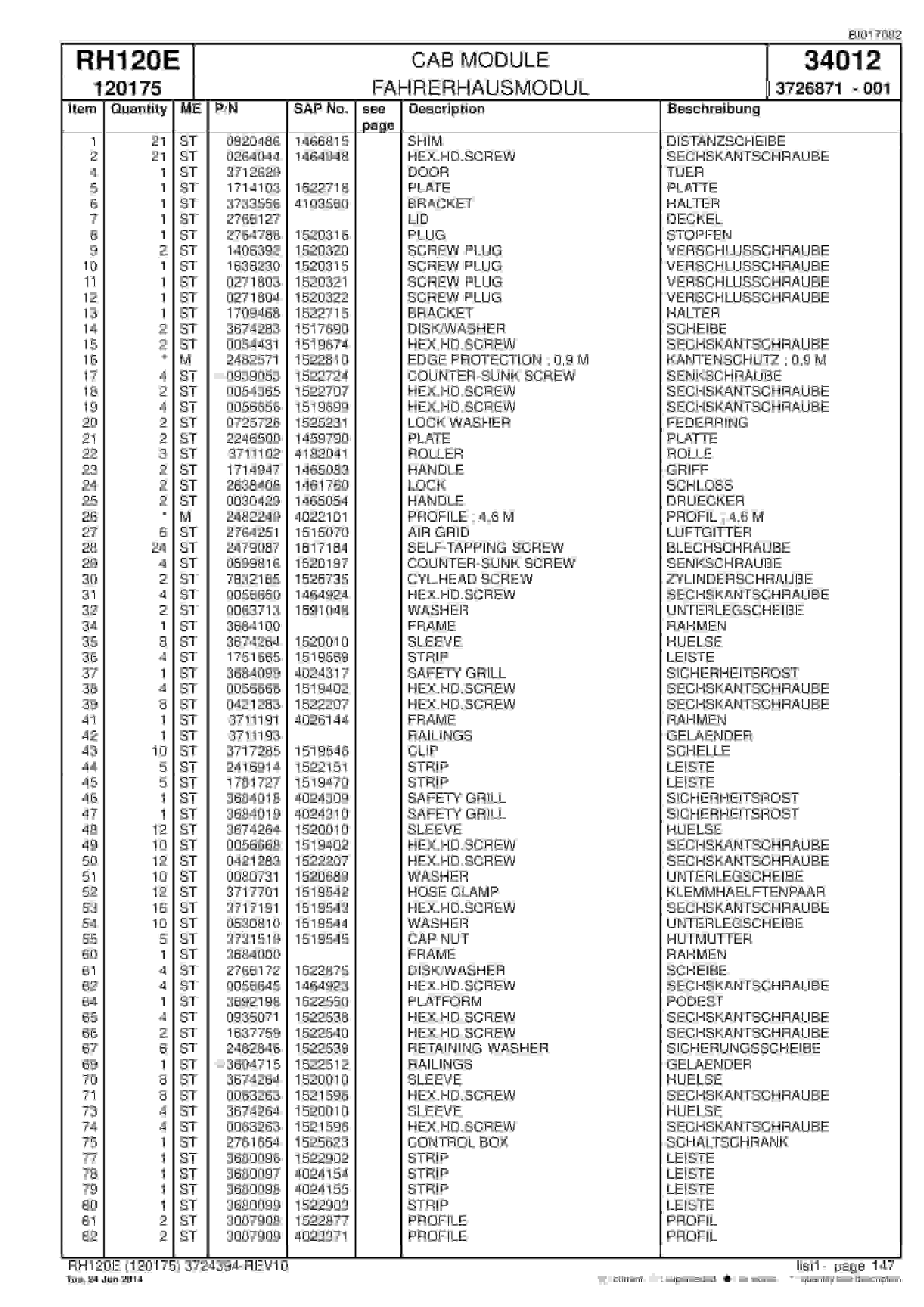 Caterpillar 6030 Hydraulic Shovel Spare Parts Manual BI017082-3