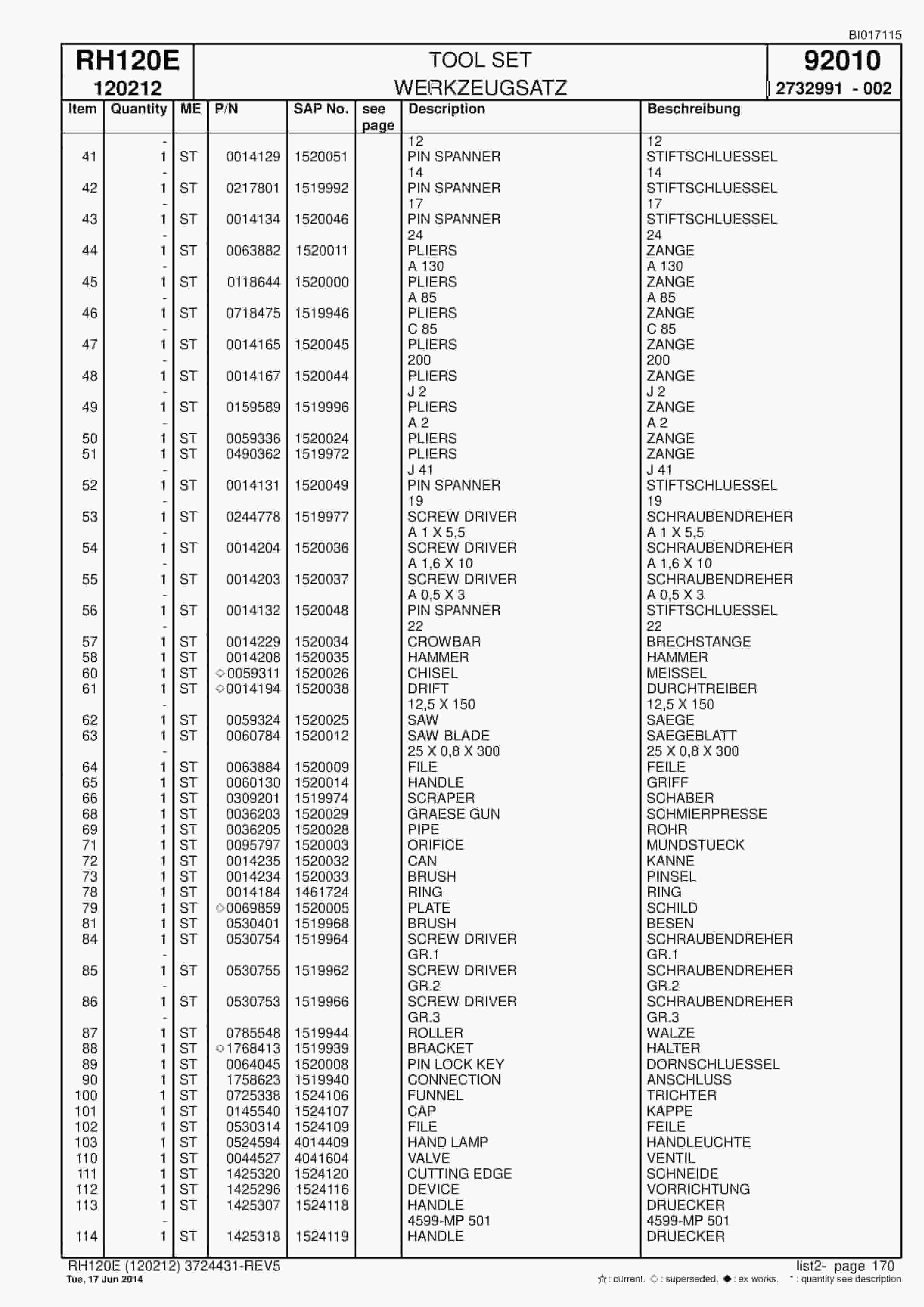 Caterpillar 6030 Hydraulic Shovel Spare Parts Manual BI017115-5