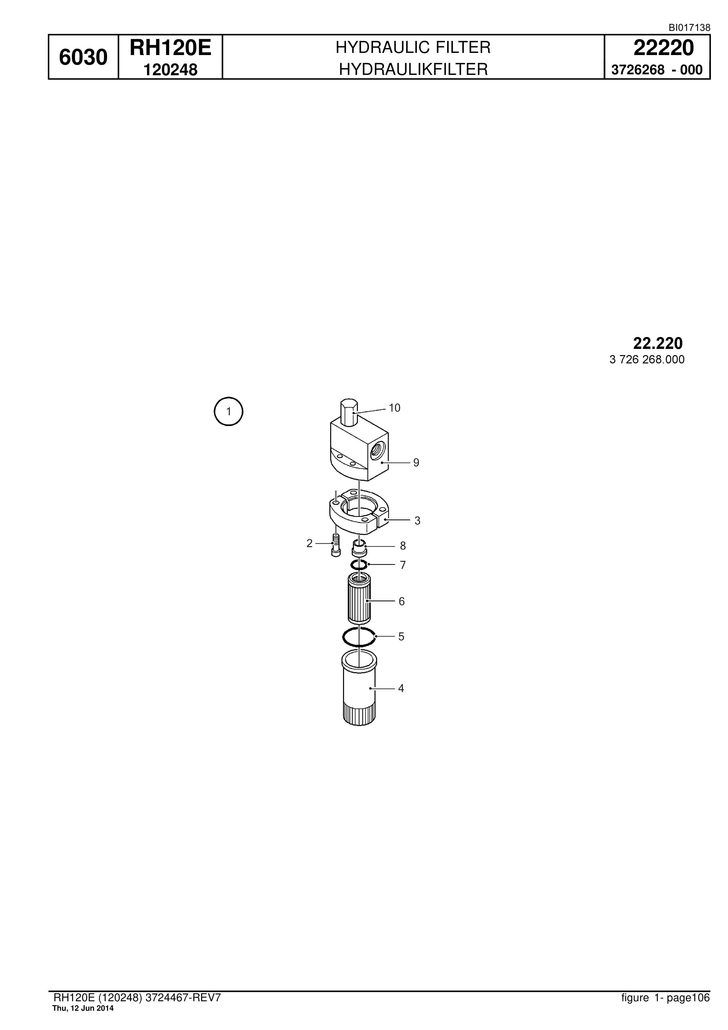 Caterpillar 6030 Hydraulic Shovel Spare Parts Manual BI017138-2