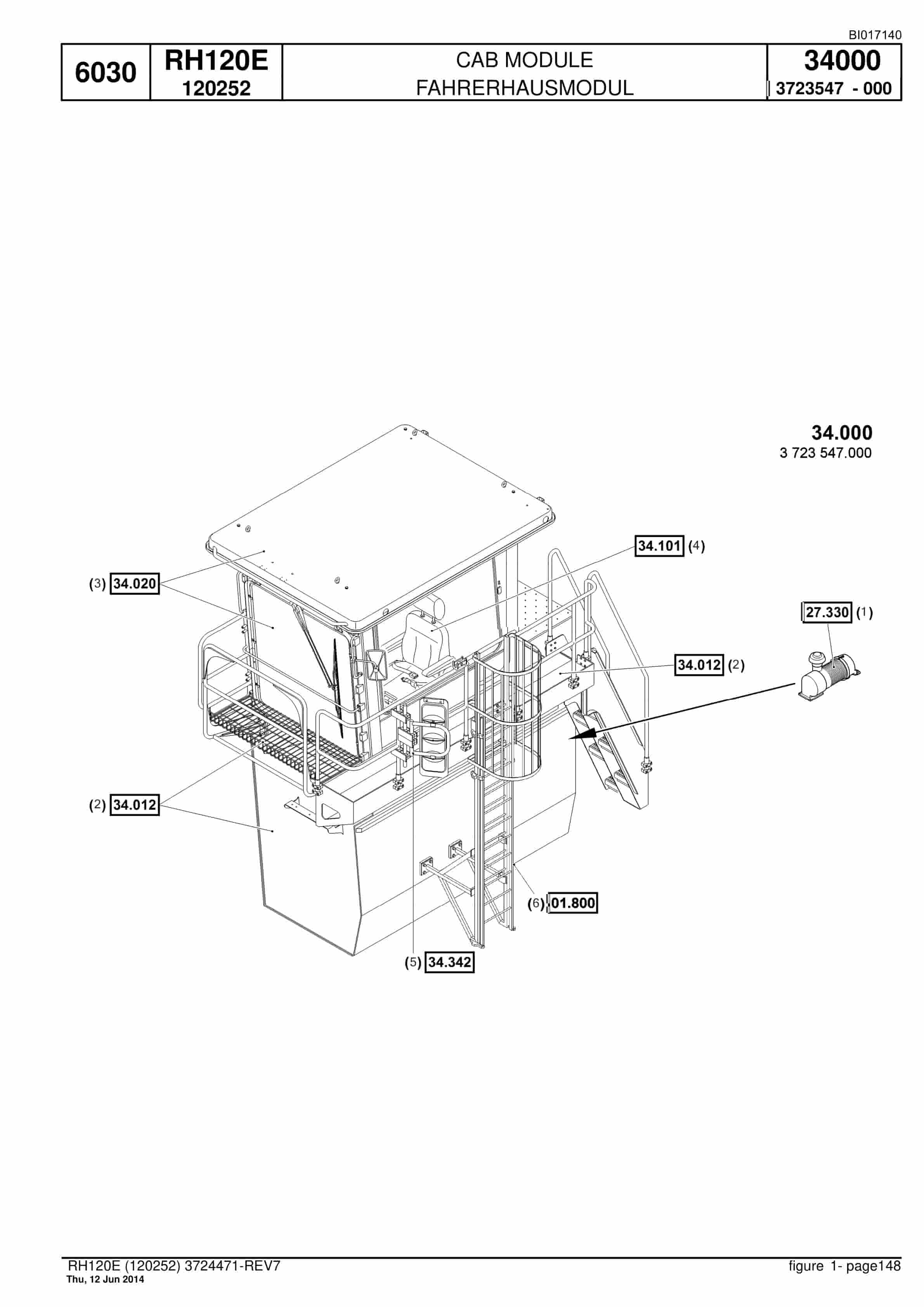 Caterpillar 6030 Hydraulic Shovel Spare Parts Manual BI017140-3