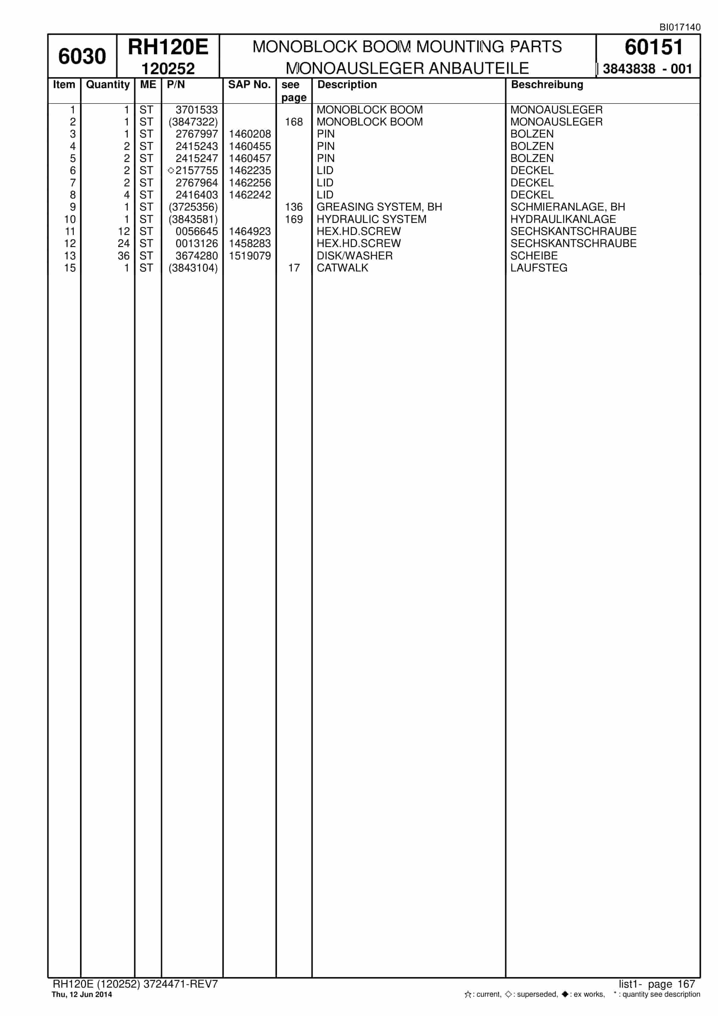 Caterpillar 6030 Hydraulic Shovel Spare Parts Manual BI017140-4