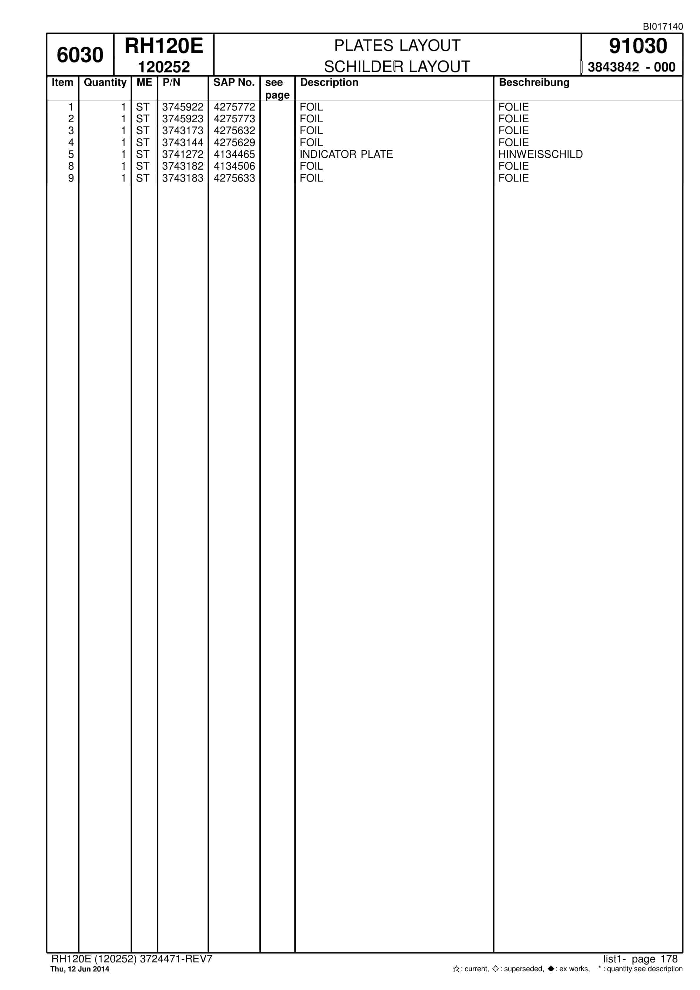 Caterpillar 6030 Hydraulic Shovel Spare Parts Manual BI017140-5