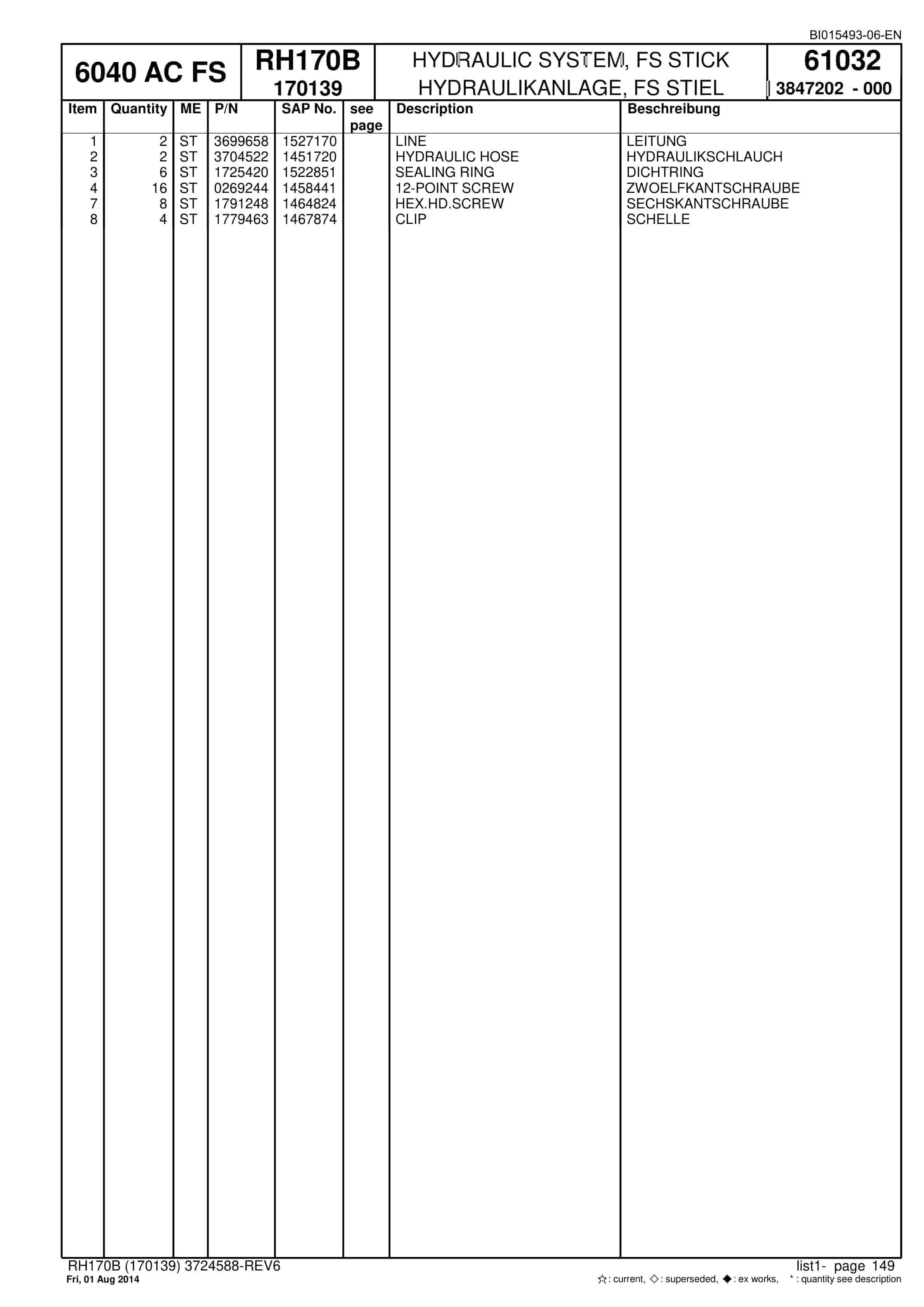 Caterpillar 6040 AC FS Hydraulic Shovel Spare Parts Manual BI015493-06-EN-4