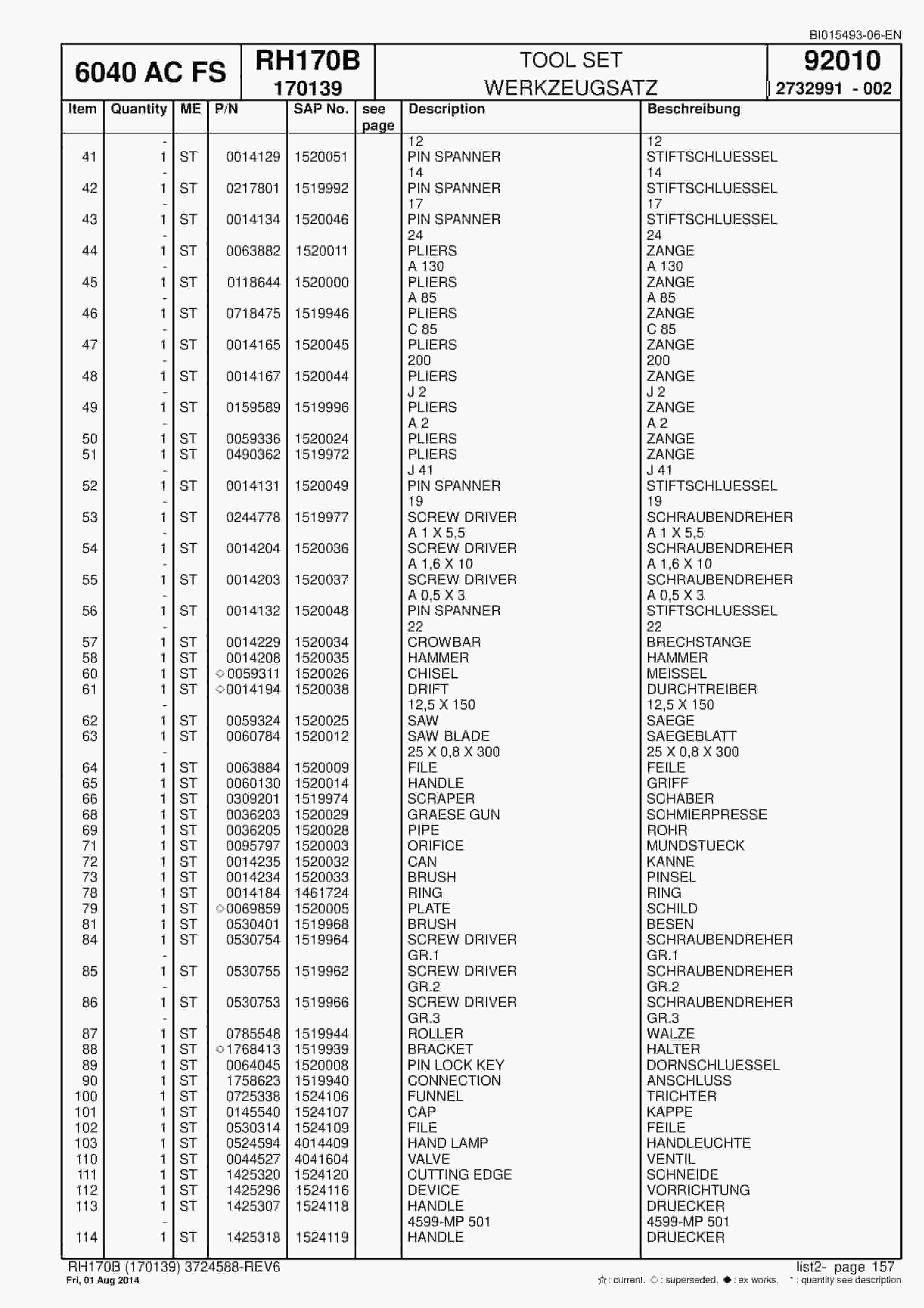Caterpillar 6040 AC FS Hydraulic Shovel Spare Parts Manual BI015493-06-EN-5