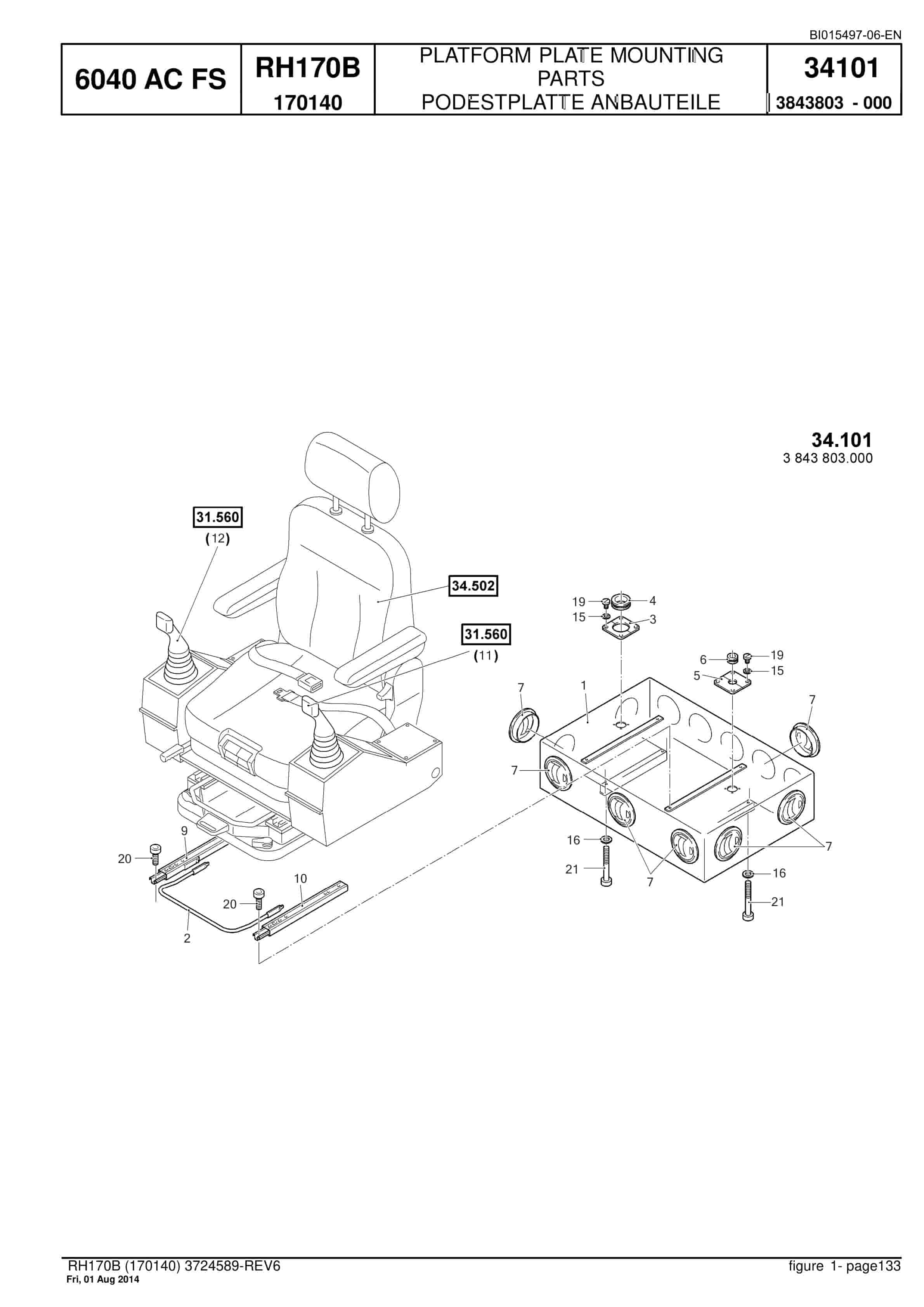 Caterpillar 6040 AC FS Hydraulic Shovel Spare Parts Manual BI015497-06-EN-3