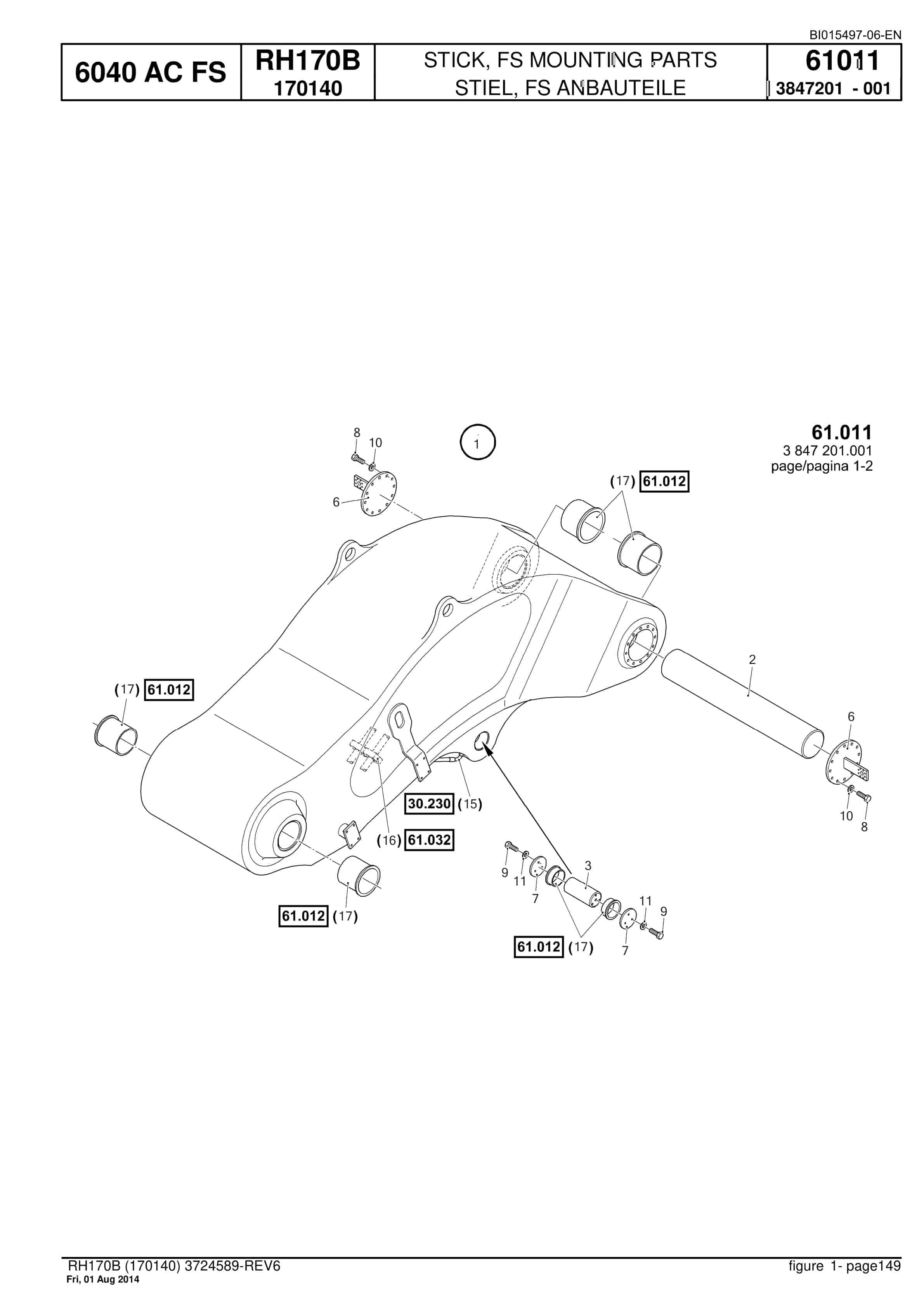 Caterpillar 6040 AC FS Hydraulic Shovel Spare Parts Manual BI015497-06-EN-4