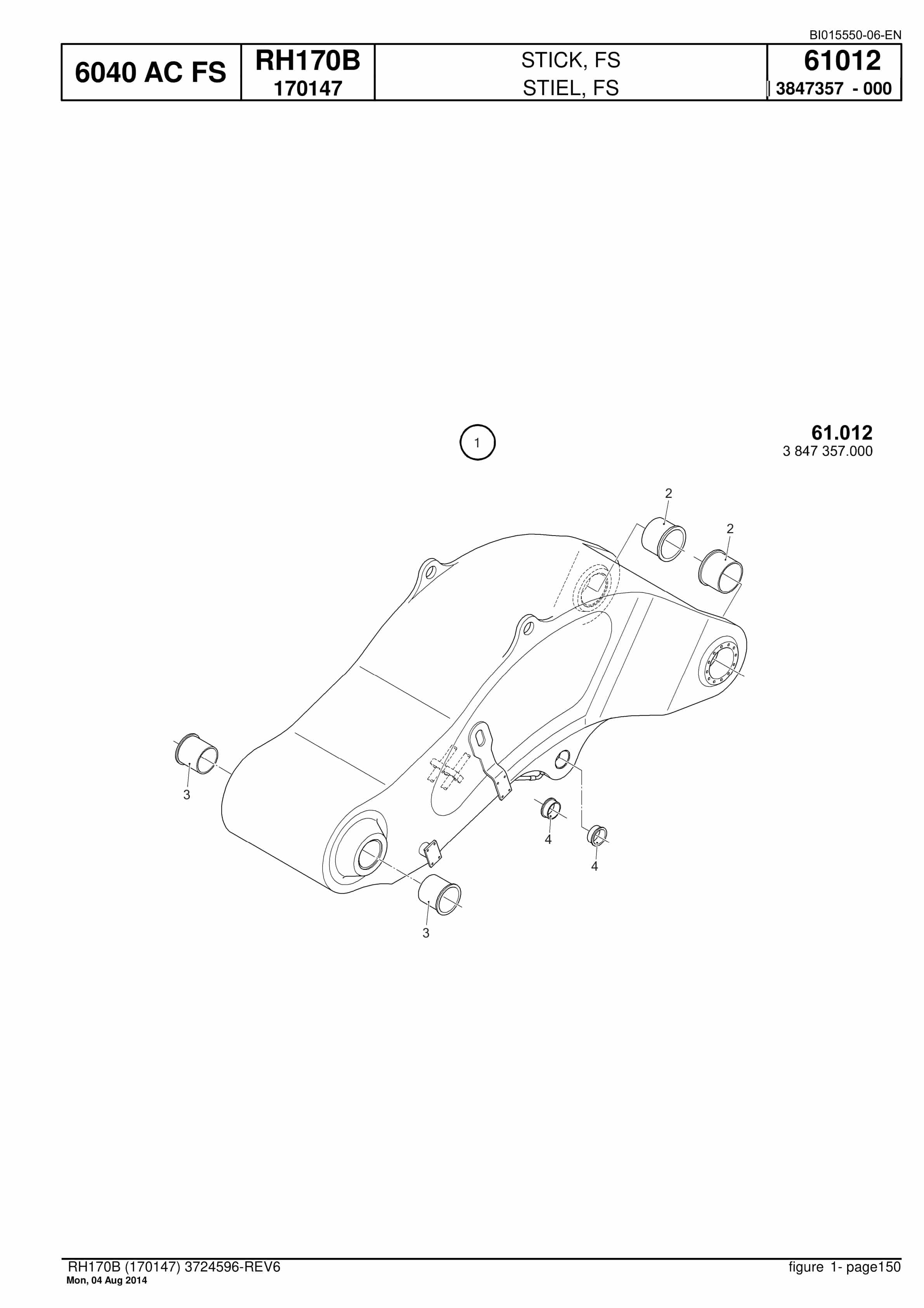 Caterpillar 6040 AC FS Hydraulic Shovel Spare Parts Manual BI015550-06-EN-4