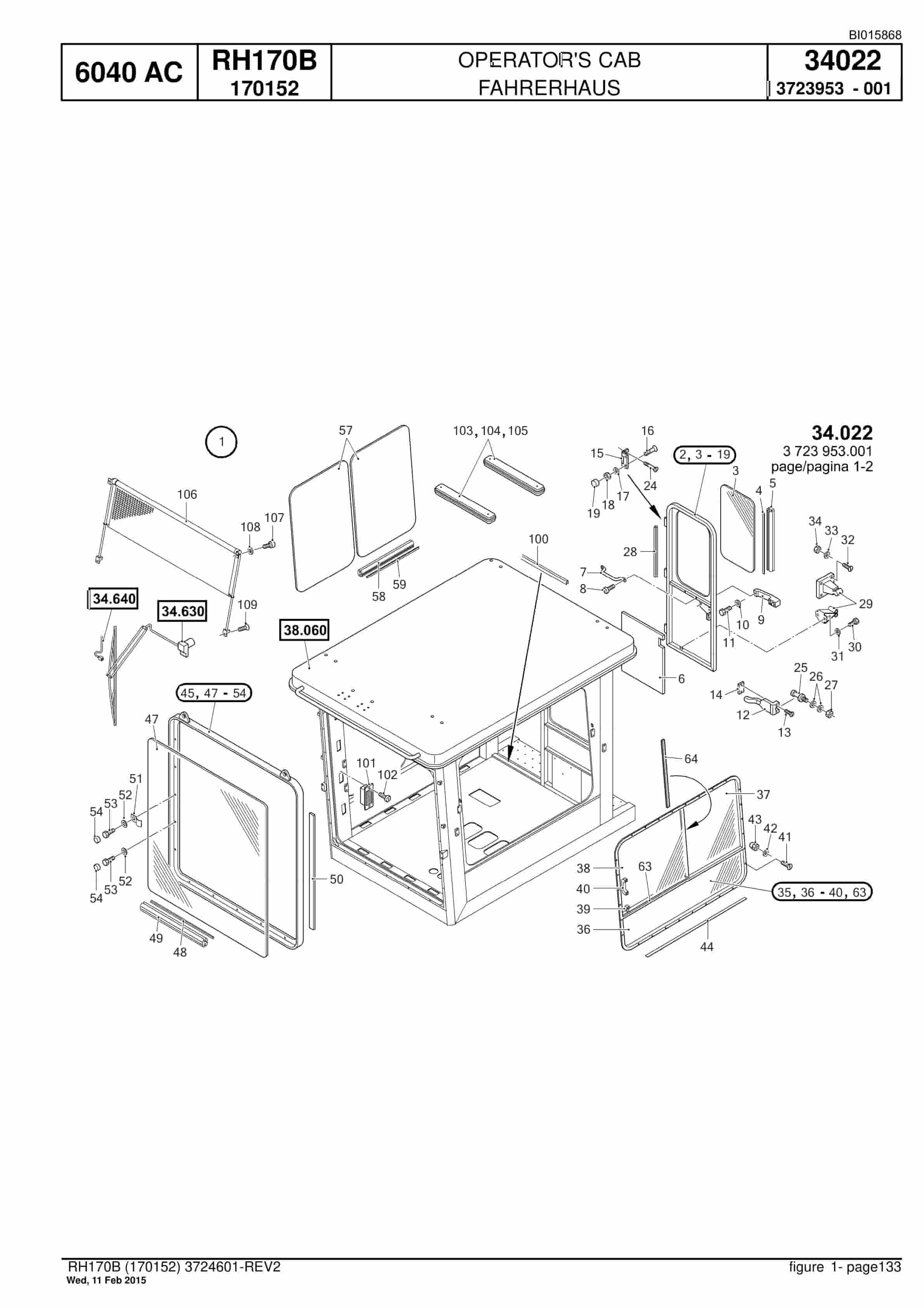 Caterpillar 6040 AC Hydraulic Shovel Spare Parts Manual BI015868-3