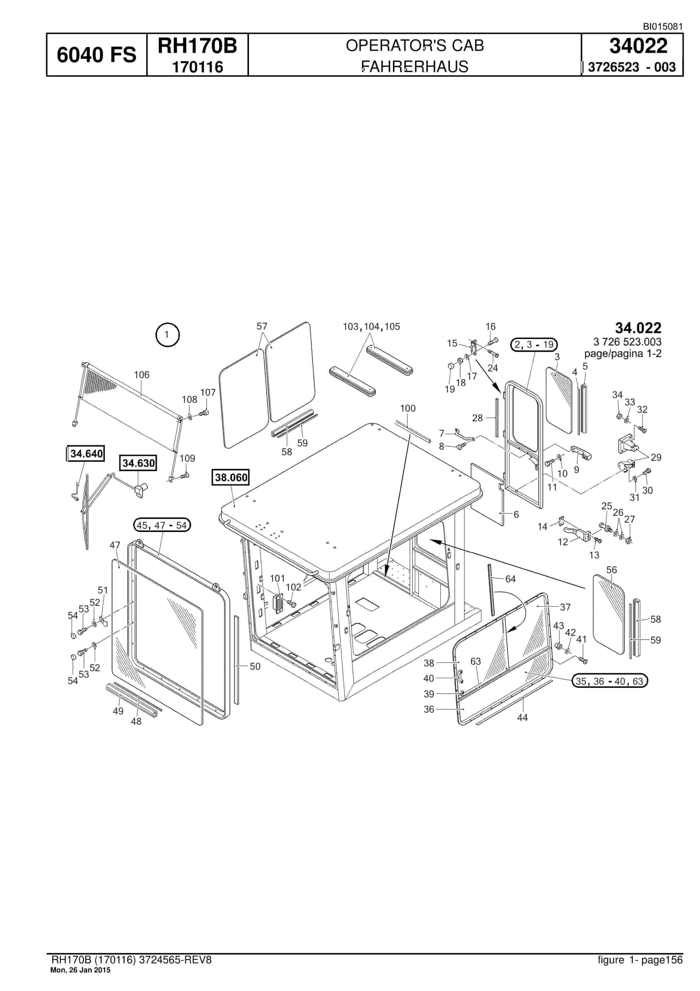 Caterpillar 6040 FS Hydraulic Shovel Spare Parts Manual BI015081-3