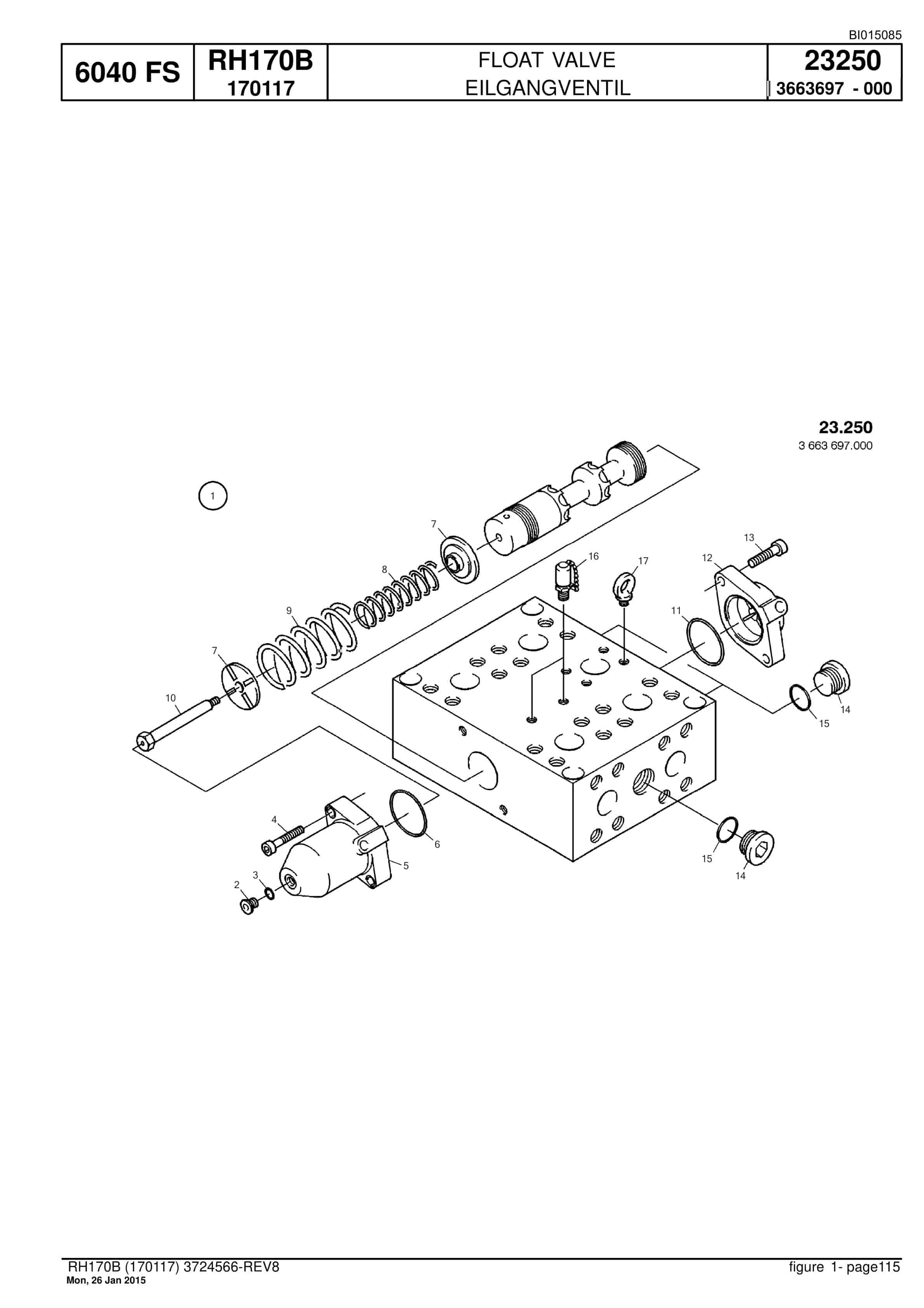 Caterpillar 6040 FS Hydraulic Shovel Spare Parts Manual BI015085-2