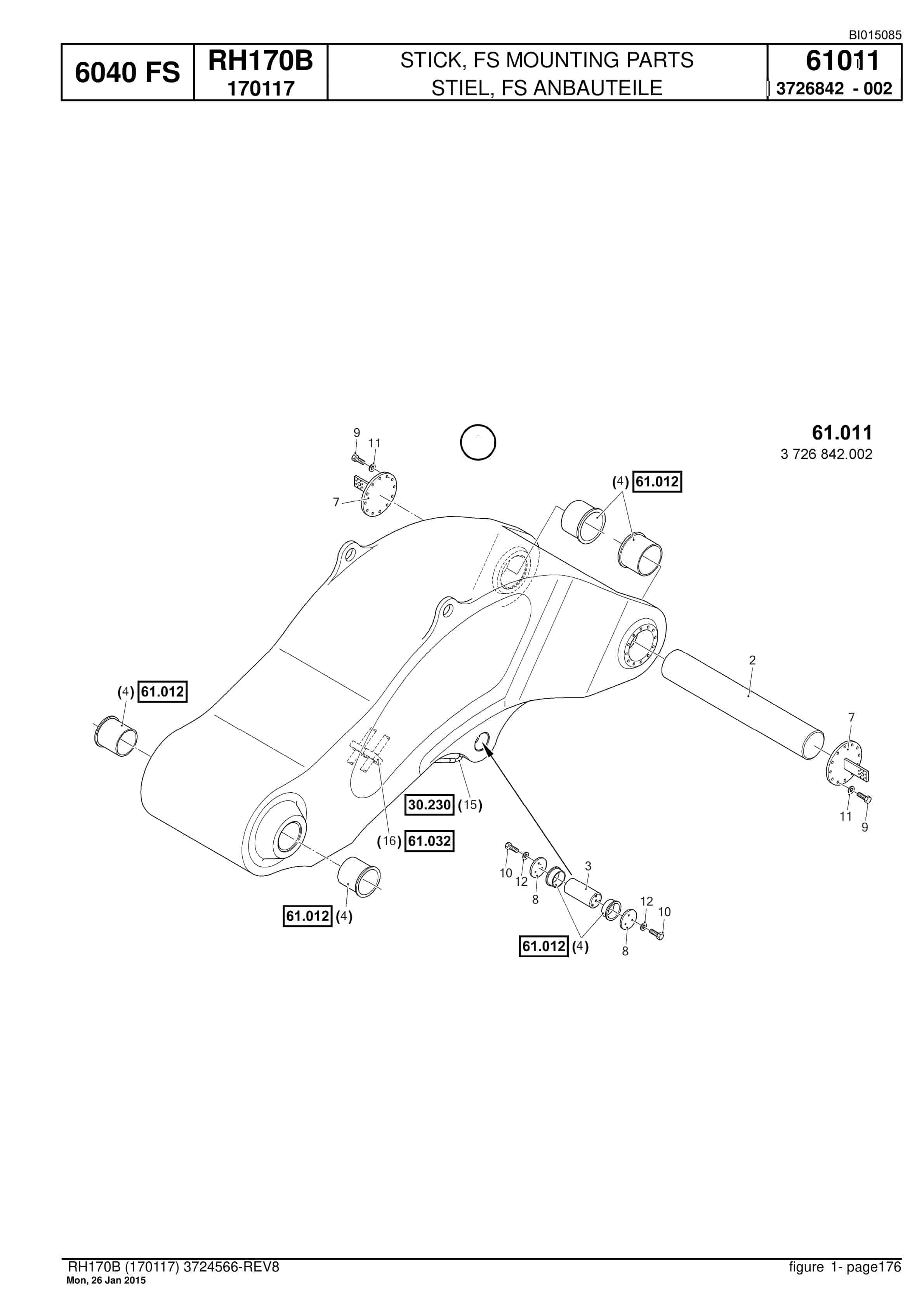 Caterpillar 6040 FS Hydraulic Shovel Spare Parts Manual BI015085-4