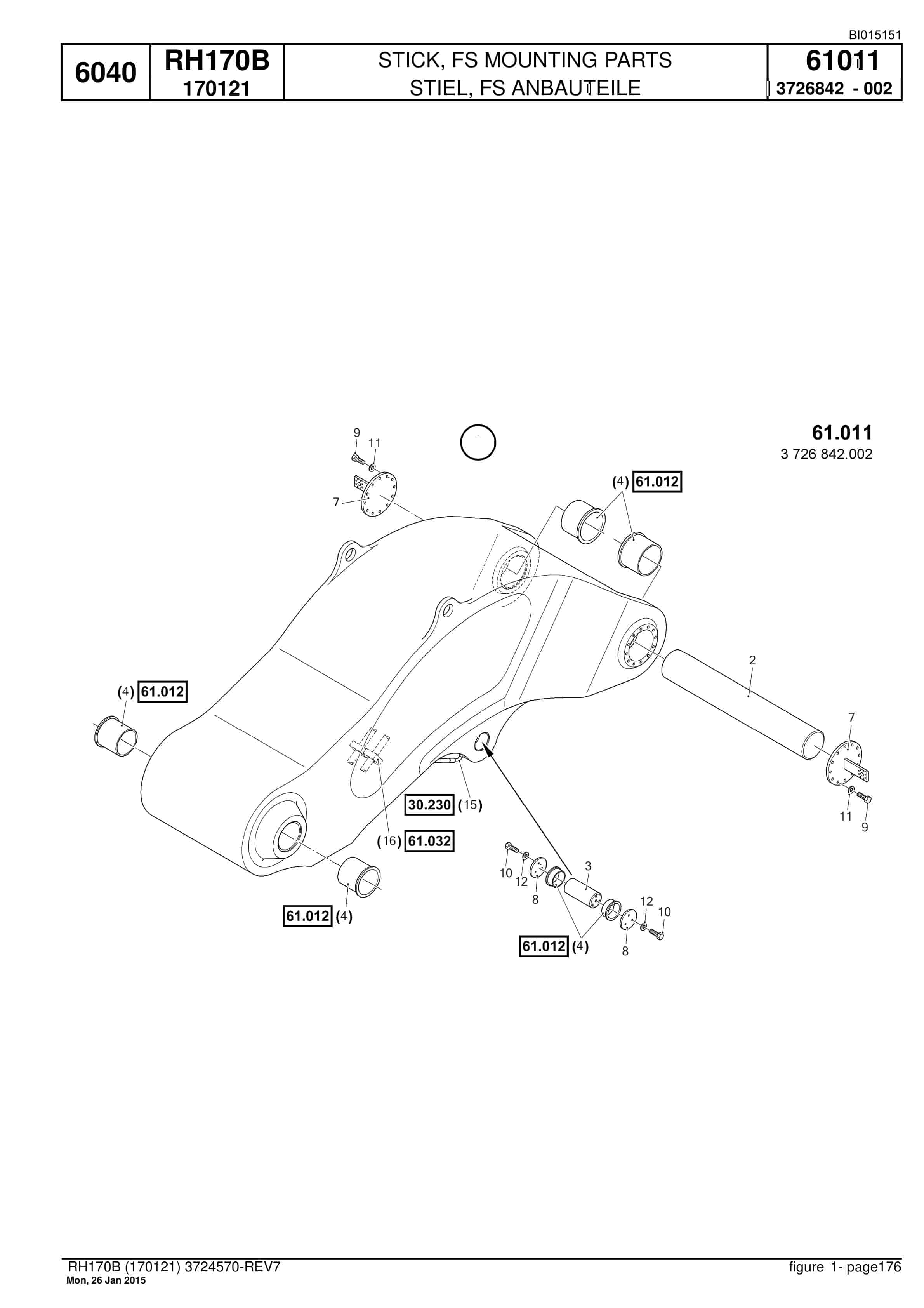 Caterpillar 6040 FS Hydraulic Shovel Spare Parts Manual BI015151-4