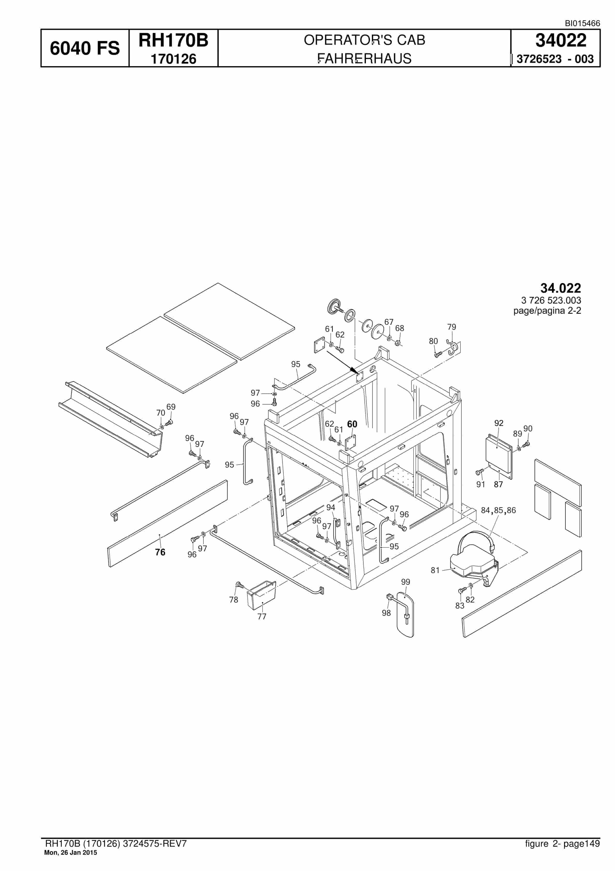 Caterpillar 6040 FS Hydraulic Shovel Spare Parts Manual BI015466-3