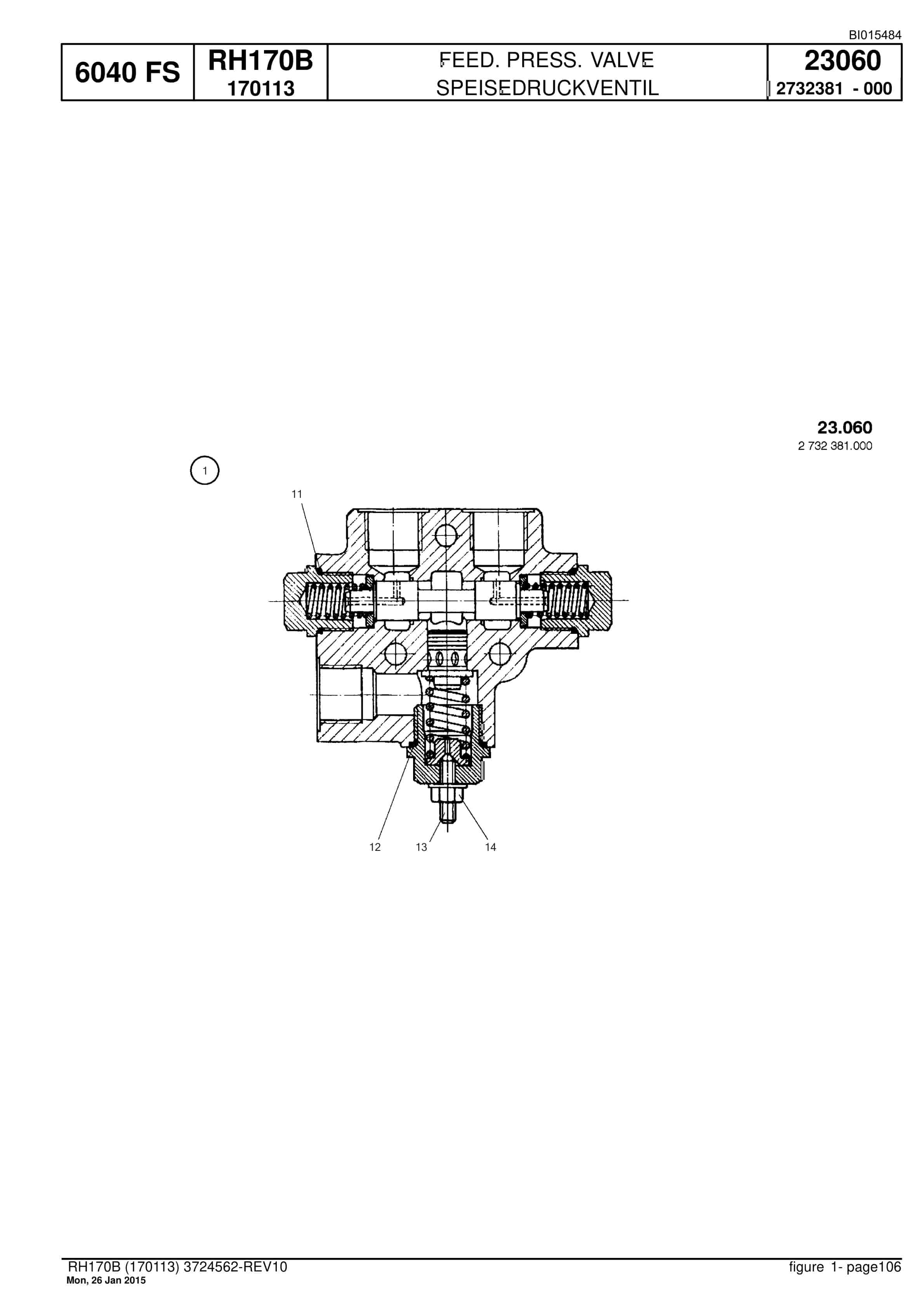Caterpillar 6040 FS Hydraulic Shovel Spare Parts Manual BI015484-2