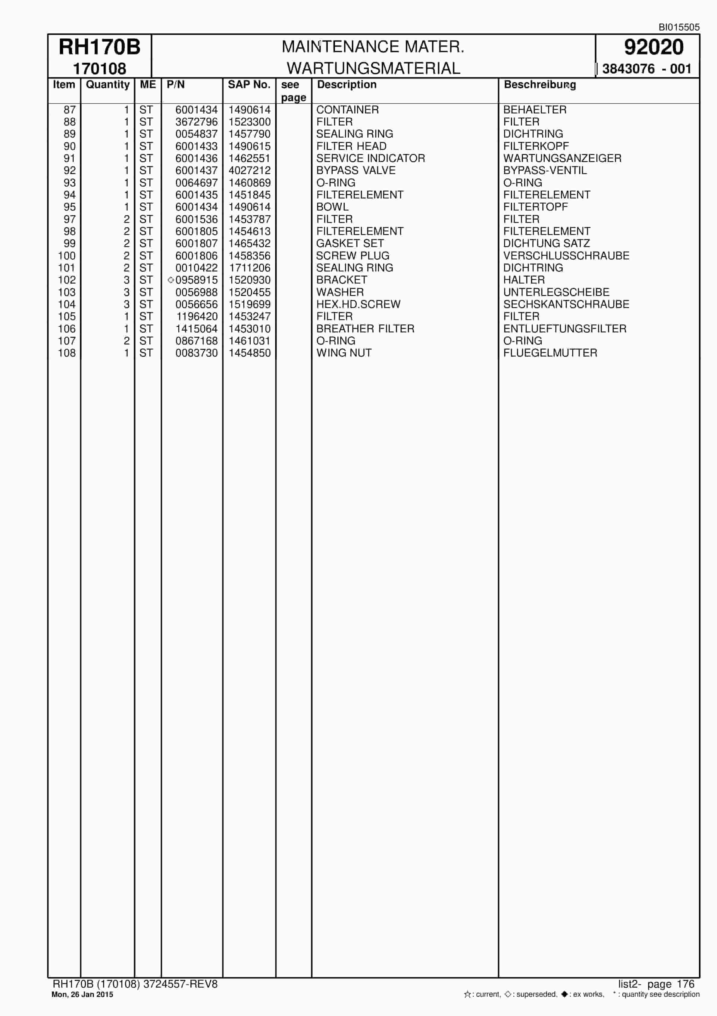 Caterpillar 6040 FS Hydraulic Shovel Spare Parts Manual BI015505-5