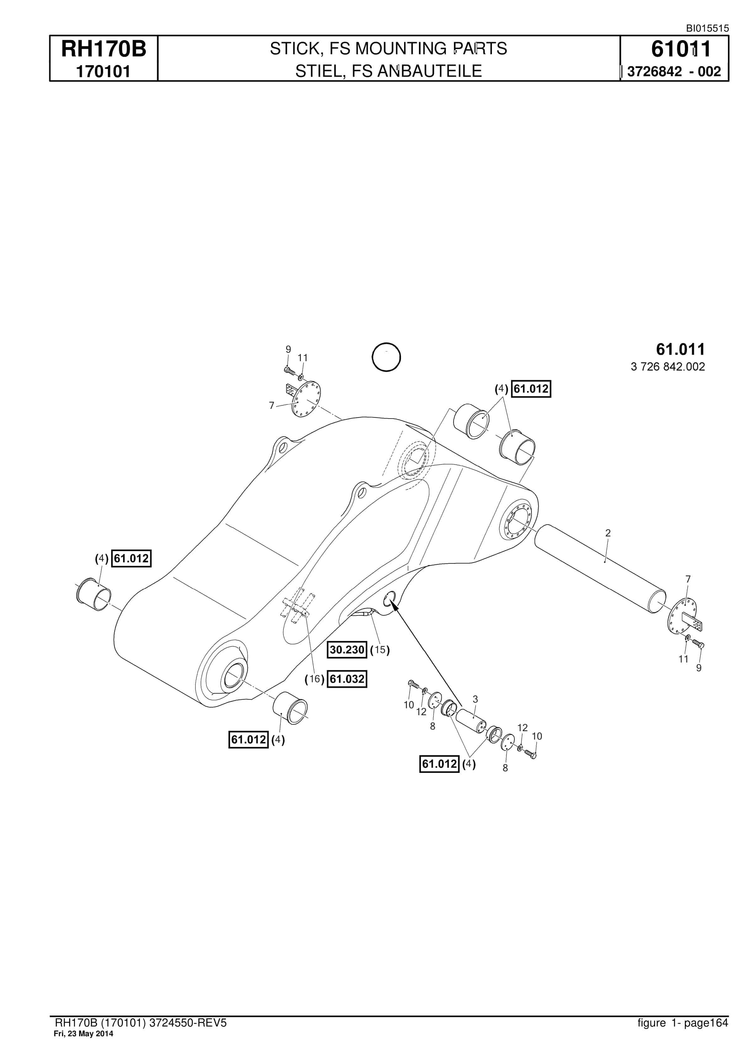 Caterpillar 6040 FS Hydraulic Shovel Spare Parts Manual BI015515-4