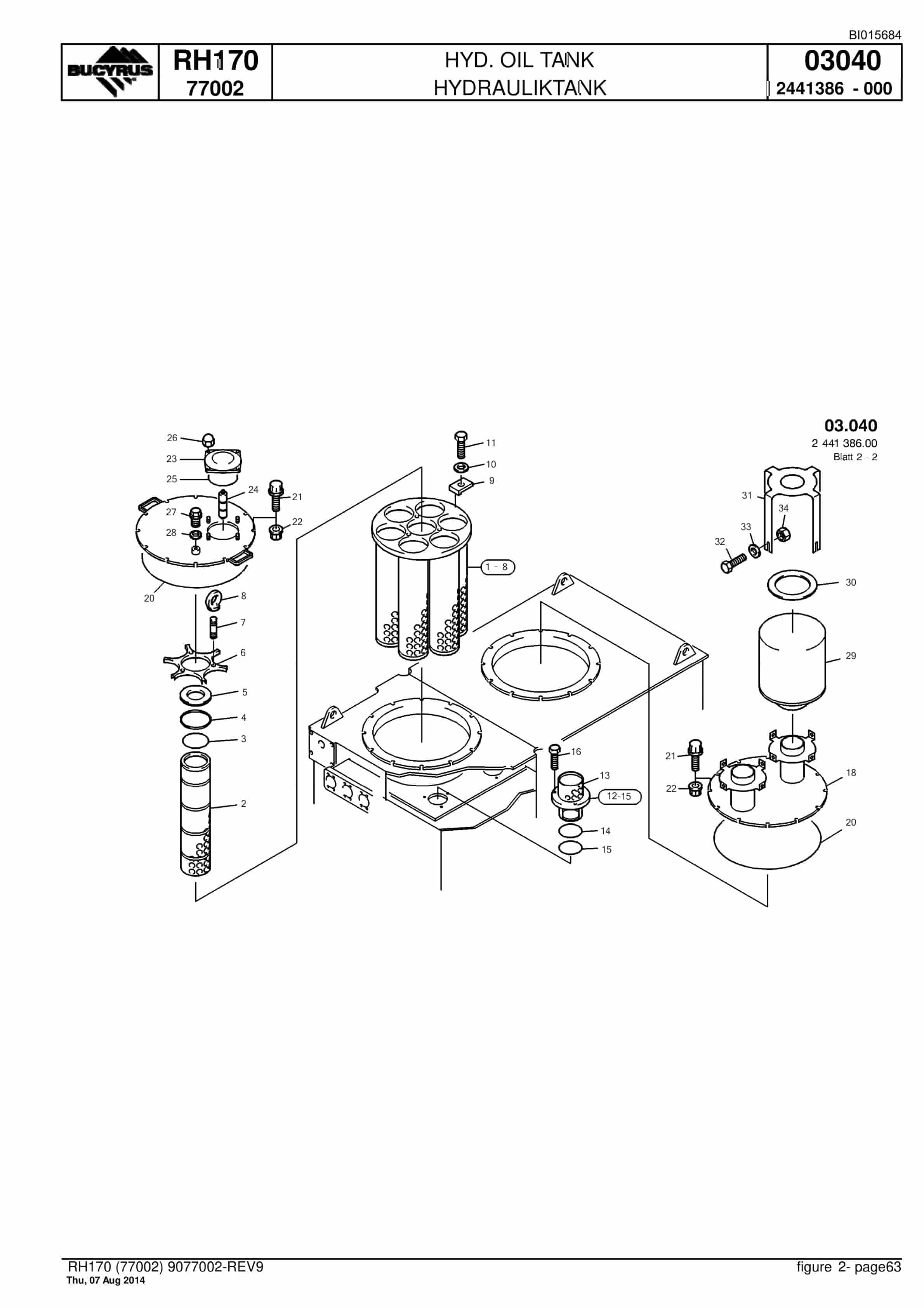 Caterpillar 6040 FS Hydraulic Shovel Spare Parts Manual BI015684-2