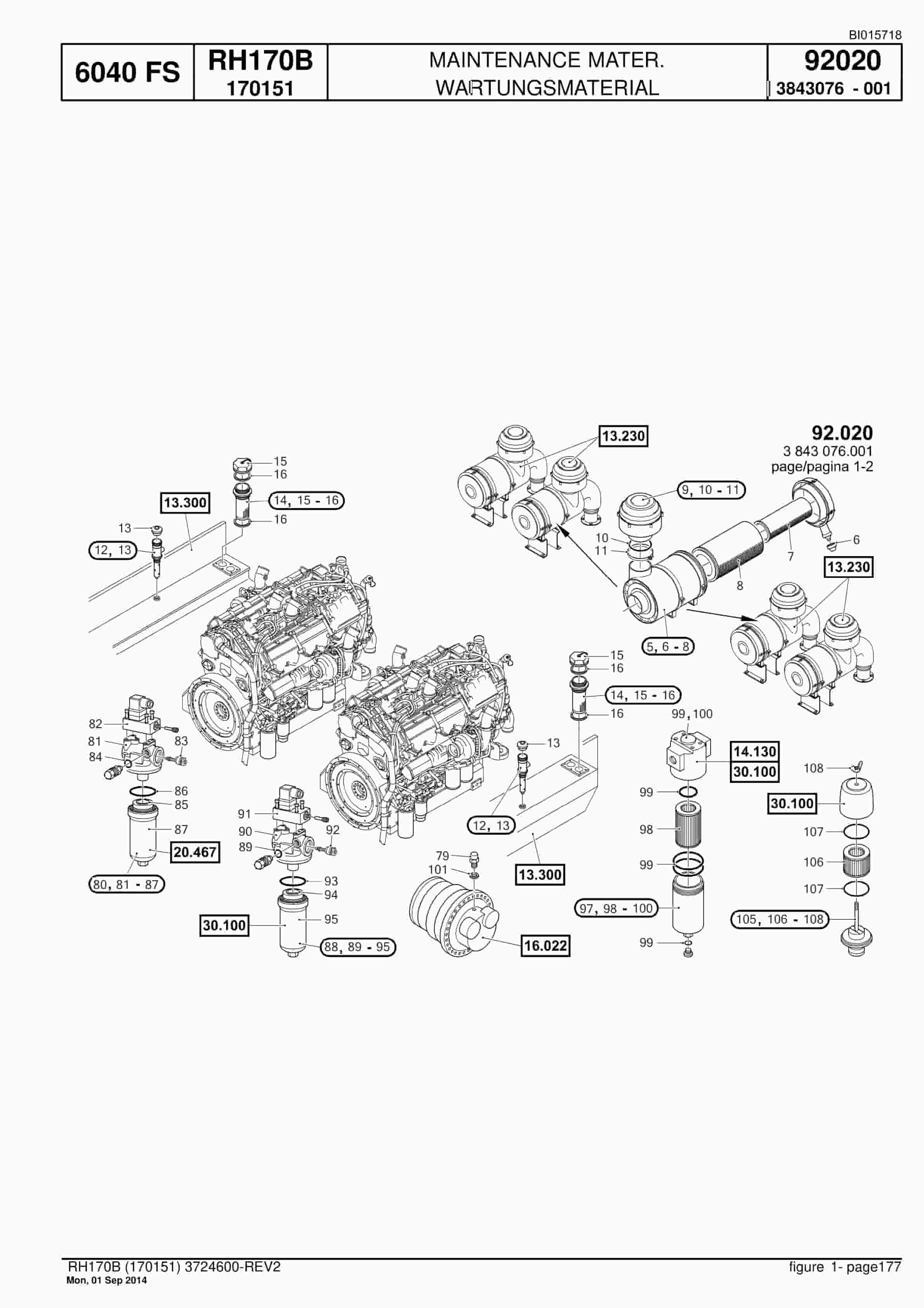 Caterpillar 6040 FS Hydraulic Shovel Spare Parts Manual BI015718-5