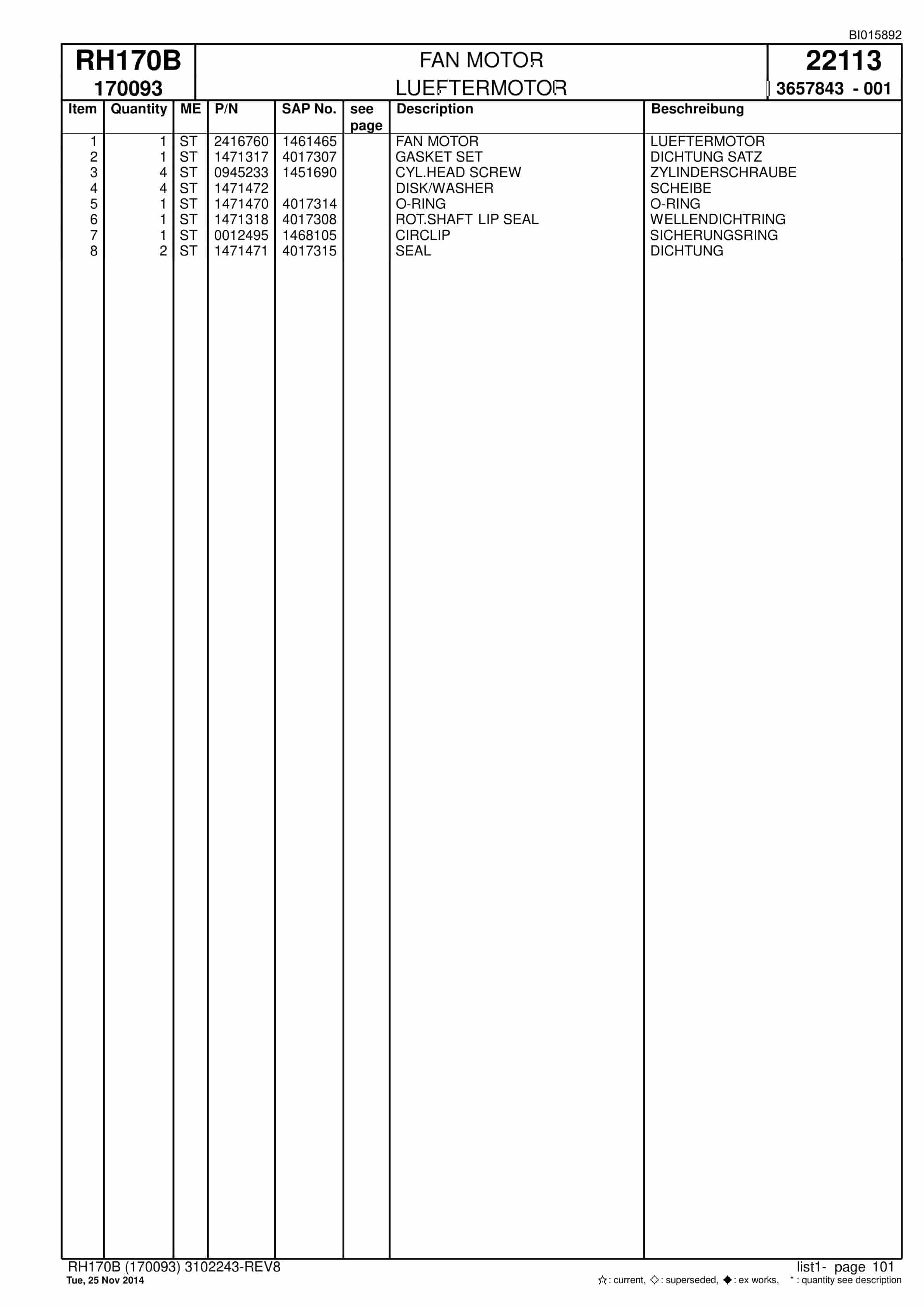 Caterpillar 6040 FS Hydraulic Shovel Spare Parts Manual BI015892-2