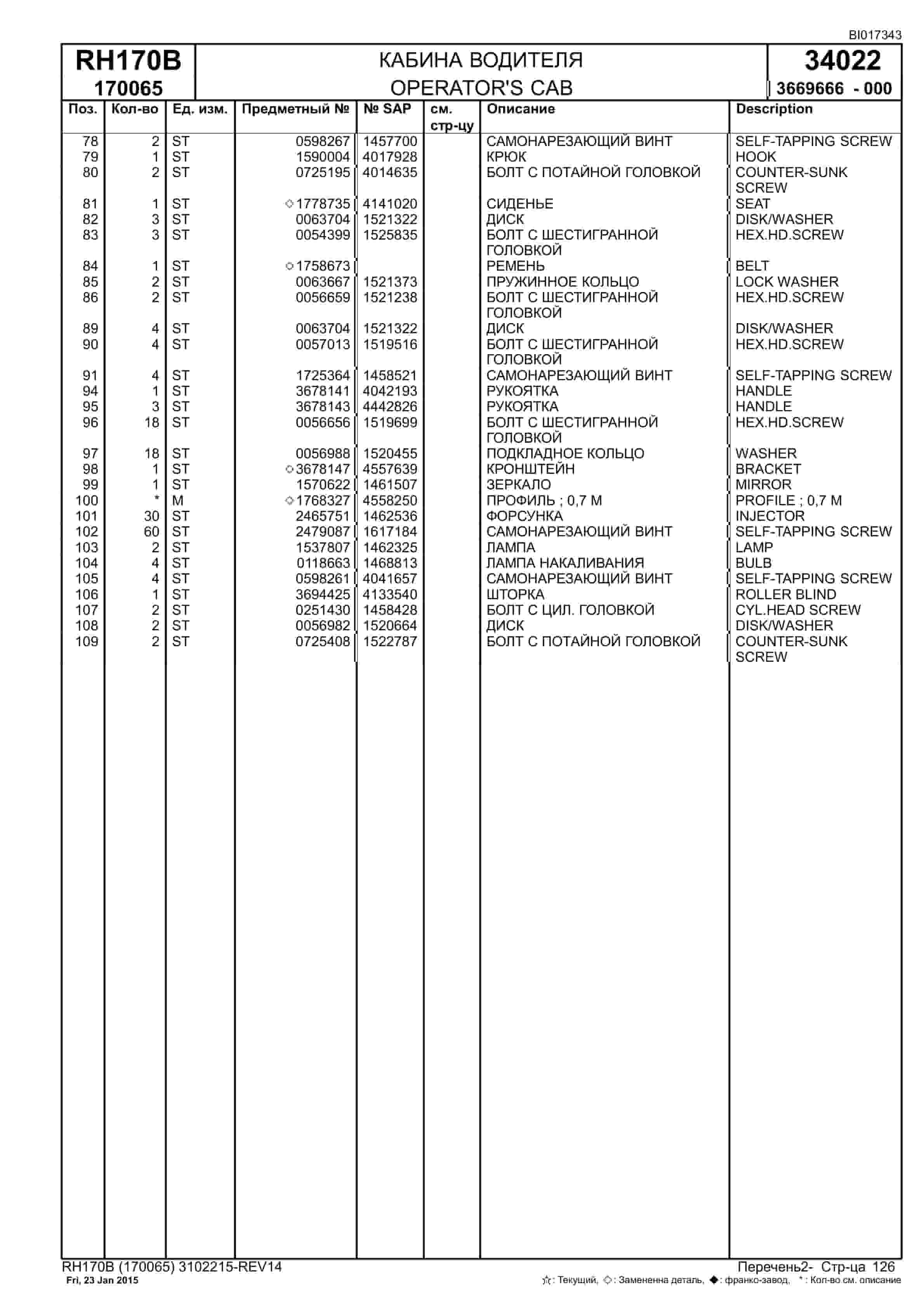 Caterpillar 6040 FS Hydraulic Shovel Spare Parts Manual BI017343-3