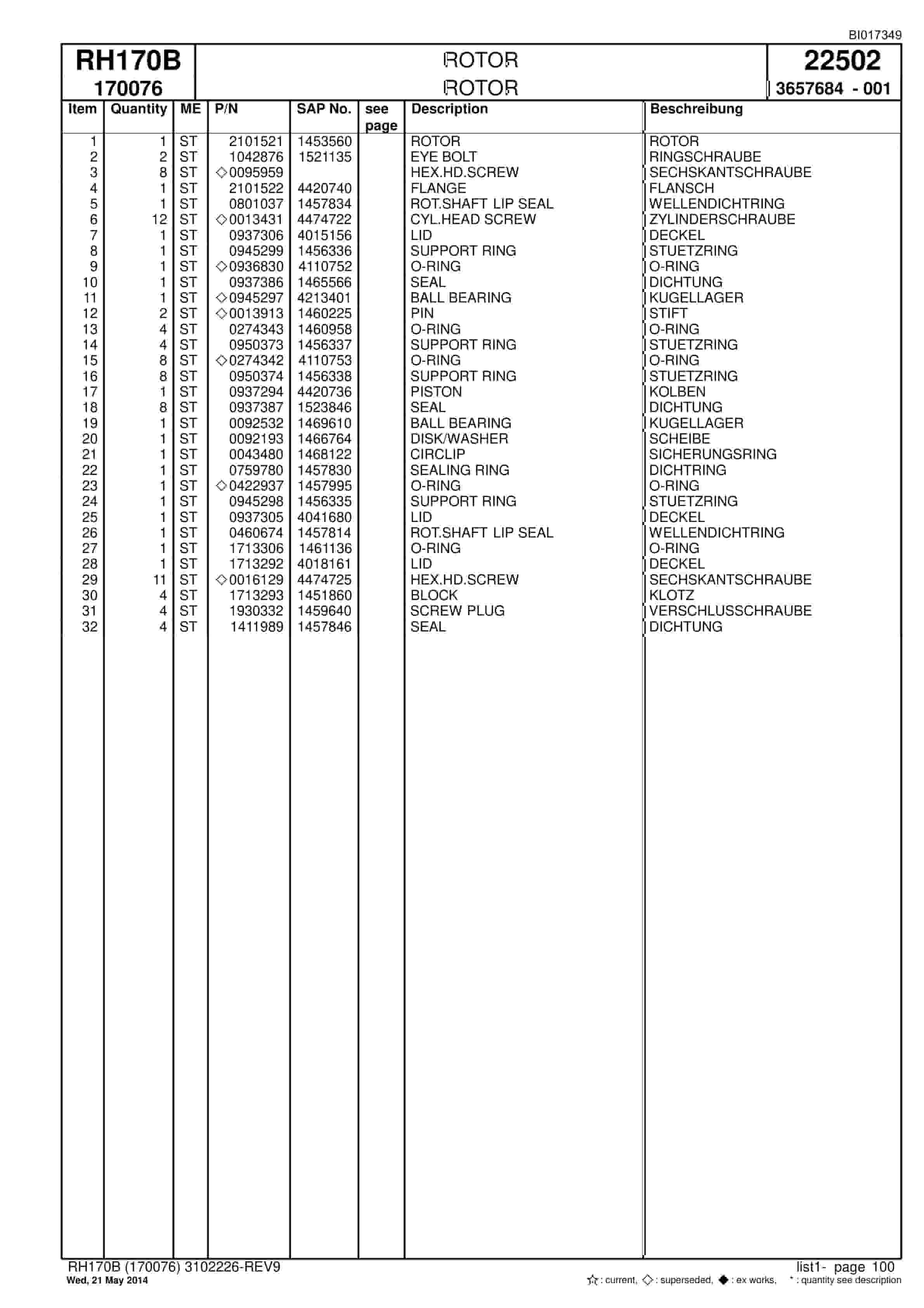 Caterpillar 6040 FS Hydraulic Shovel Spare Parts Manual BI017349-2