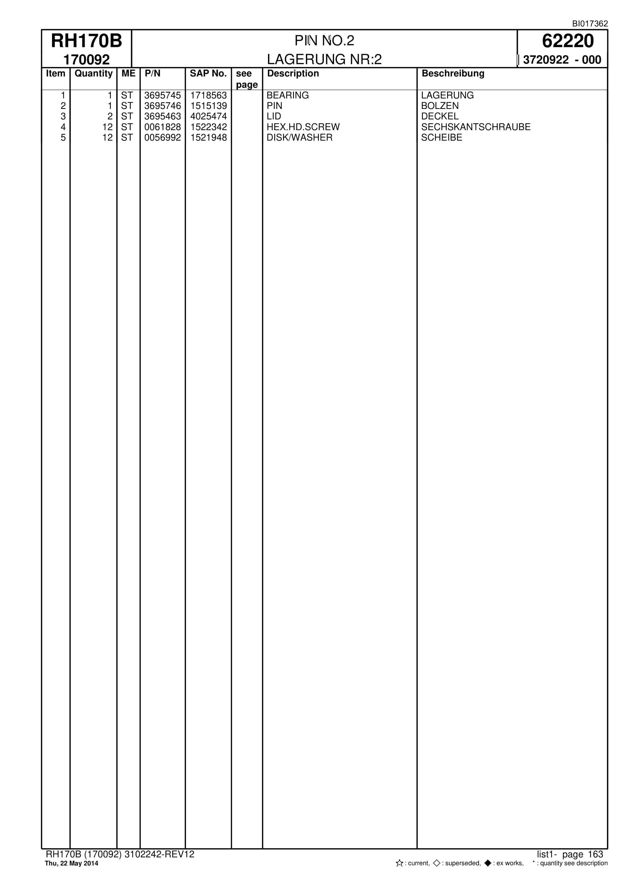 Caterpillar 6040 FS Hydraulic Shovel Spare Parts Manual BI017362-4