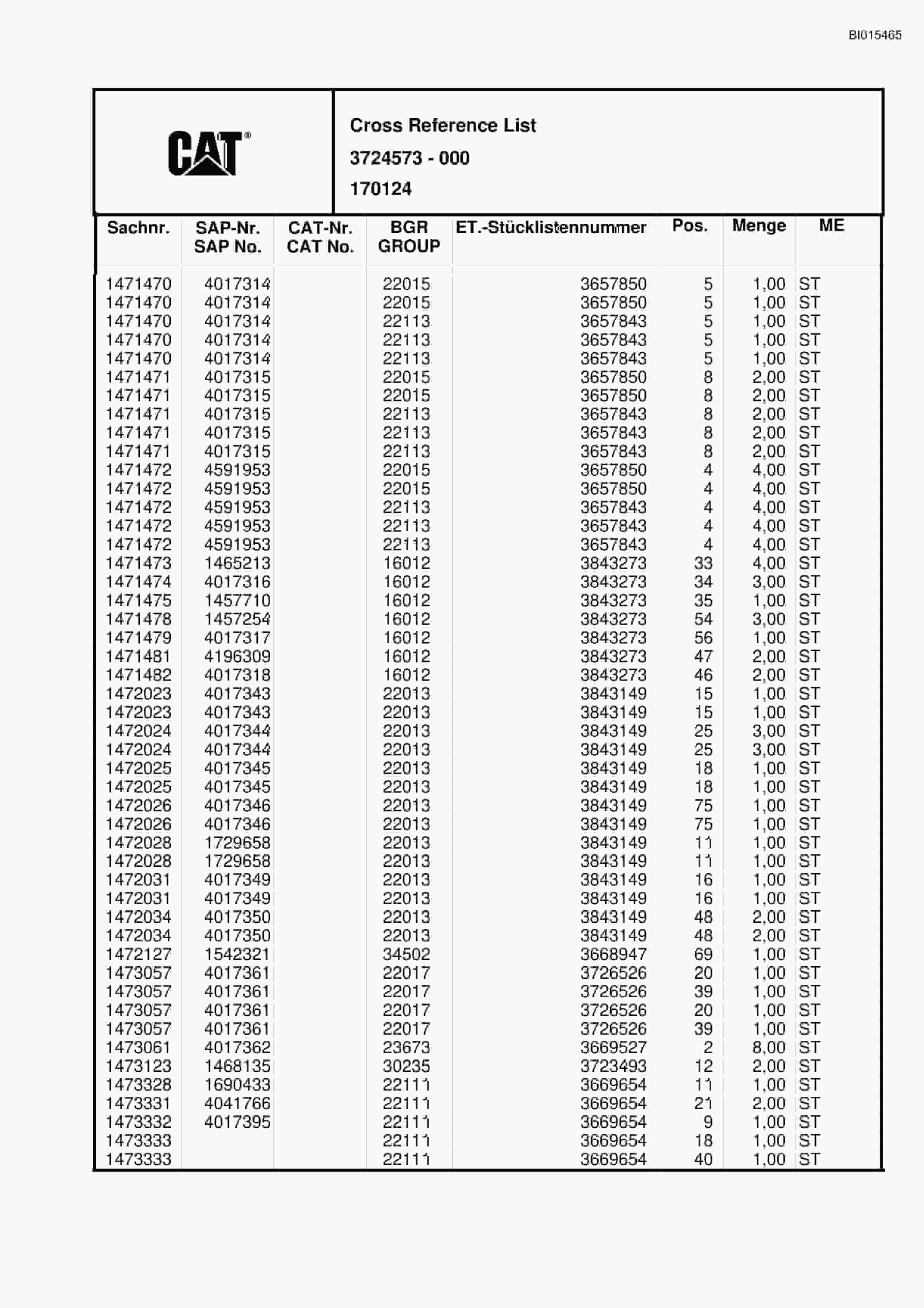 Caterpillar 6040 Hydraulic Shovel Spare Parts Manual BI015465-3