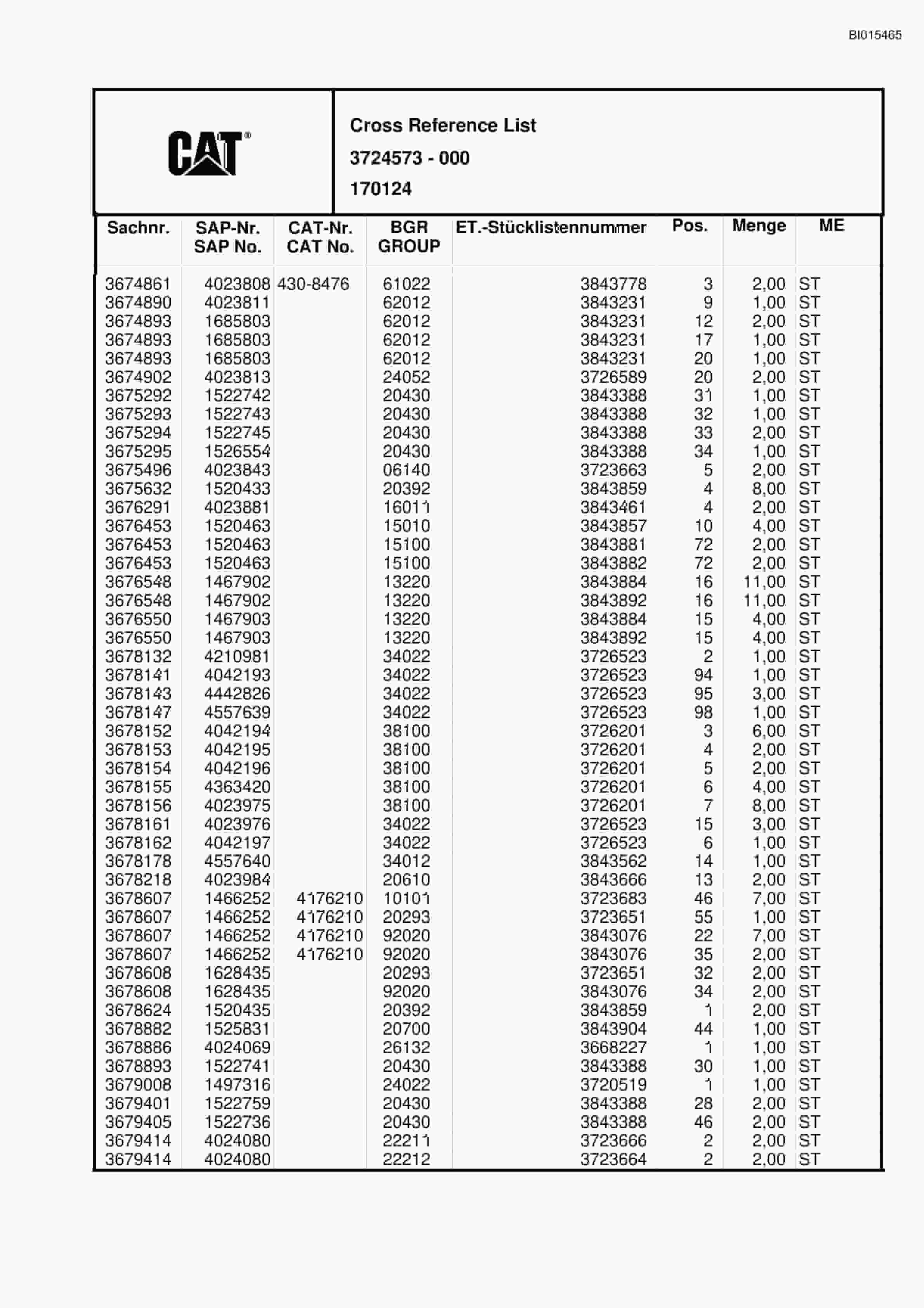 Caterpillar 6040 Hydraulic Shovel Spare Parts Manual BI015465-5