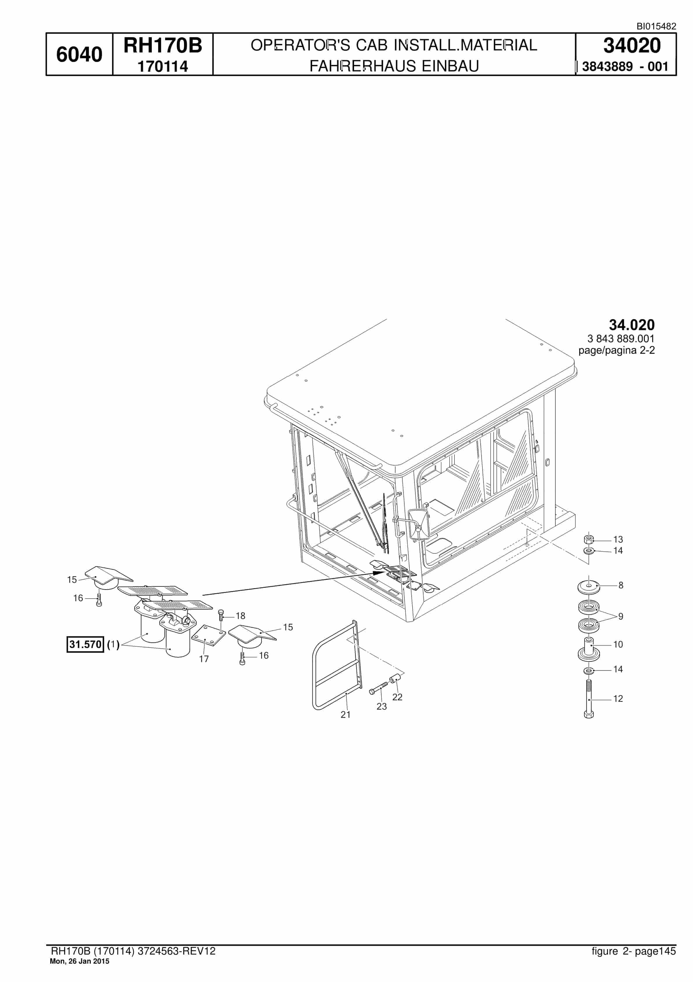 Caterpillar 6040 Hydraulic Shovel Spare Parts Manual BI015482-3