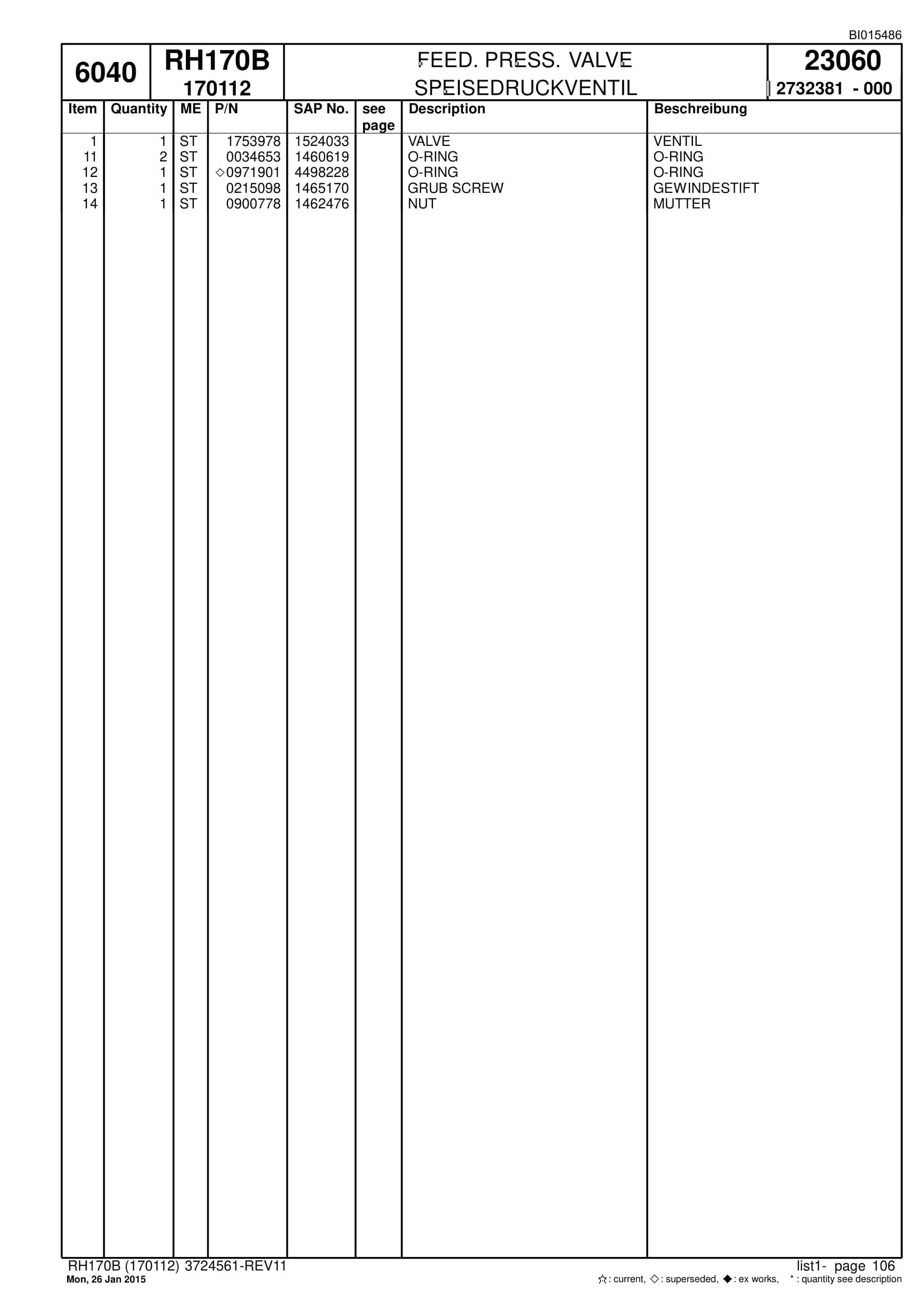 Caterpillar 6040 Hydraulic Shovel Spare Parts Manual BI015486-2