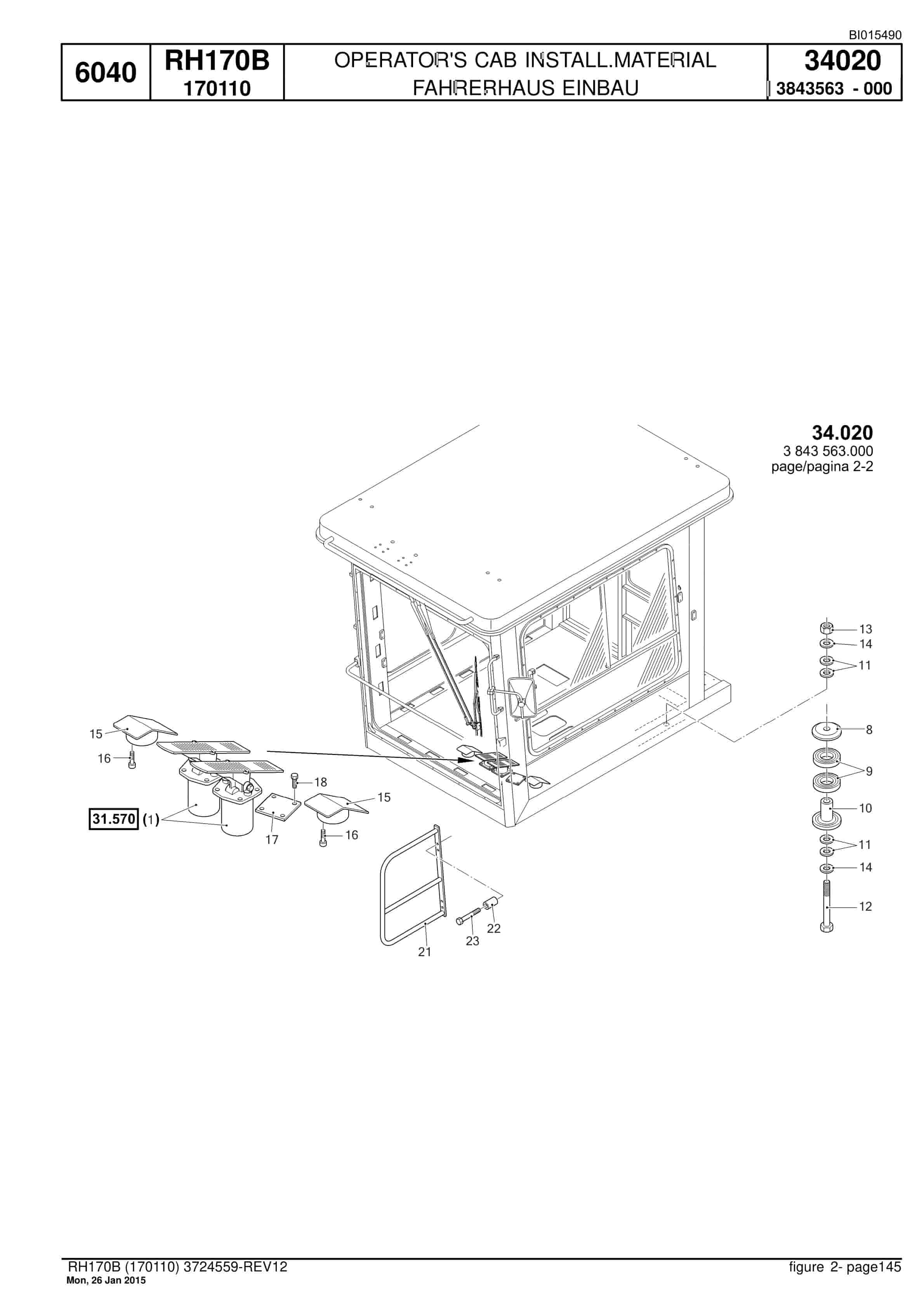 Caterpillar 6040 Hydraulic Shovel Spare Parts Manual BI015490-3
