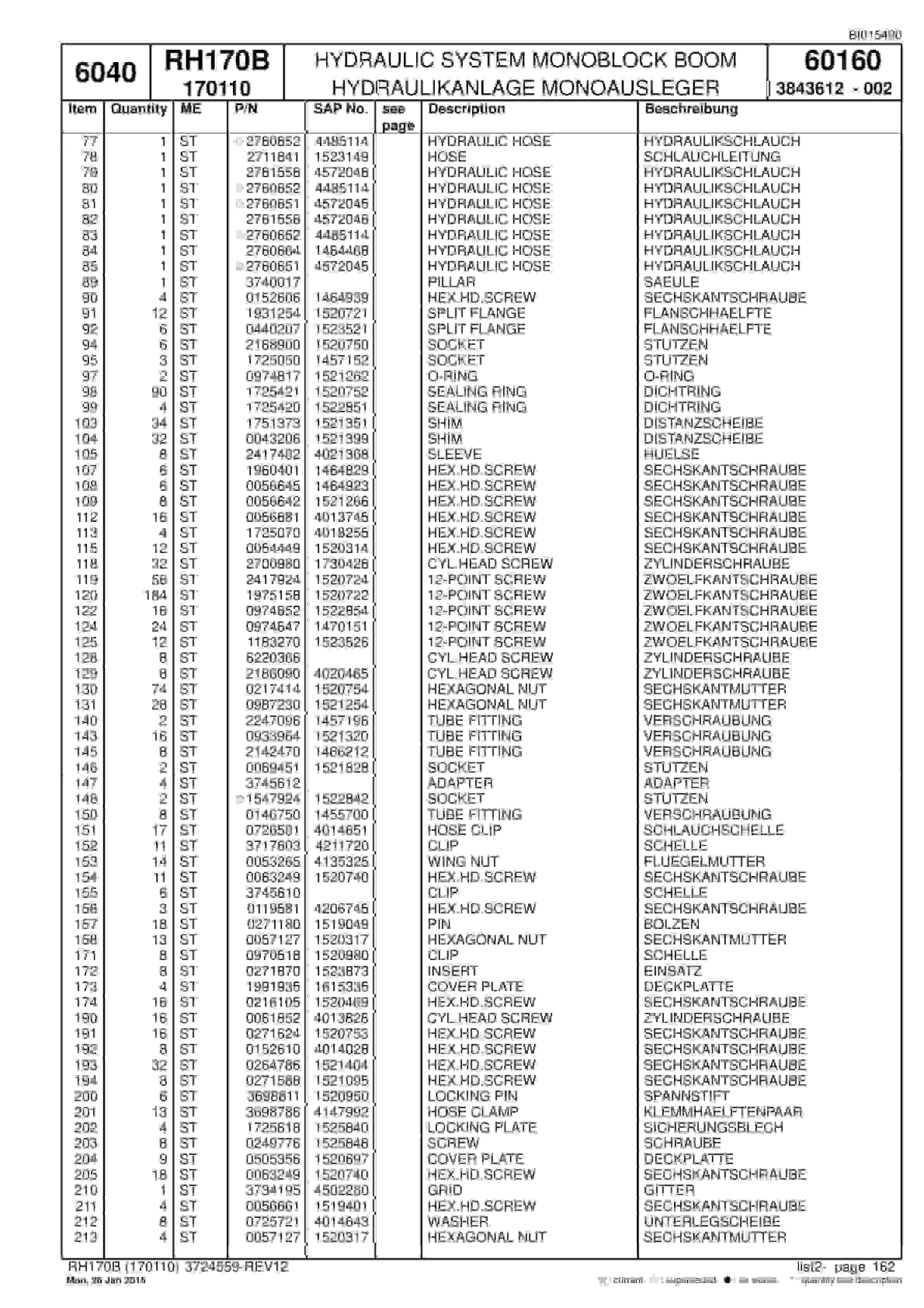 Caterpillar 6040 Hydraulic Shovel Spare Parts Manual BI015490-4