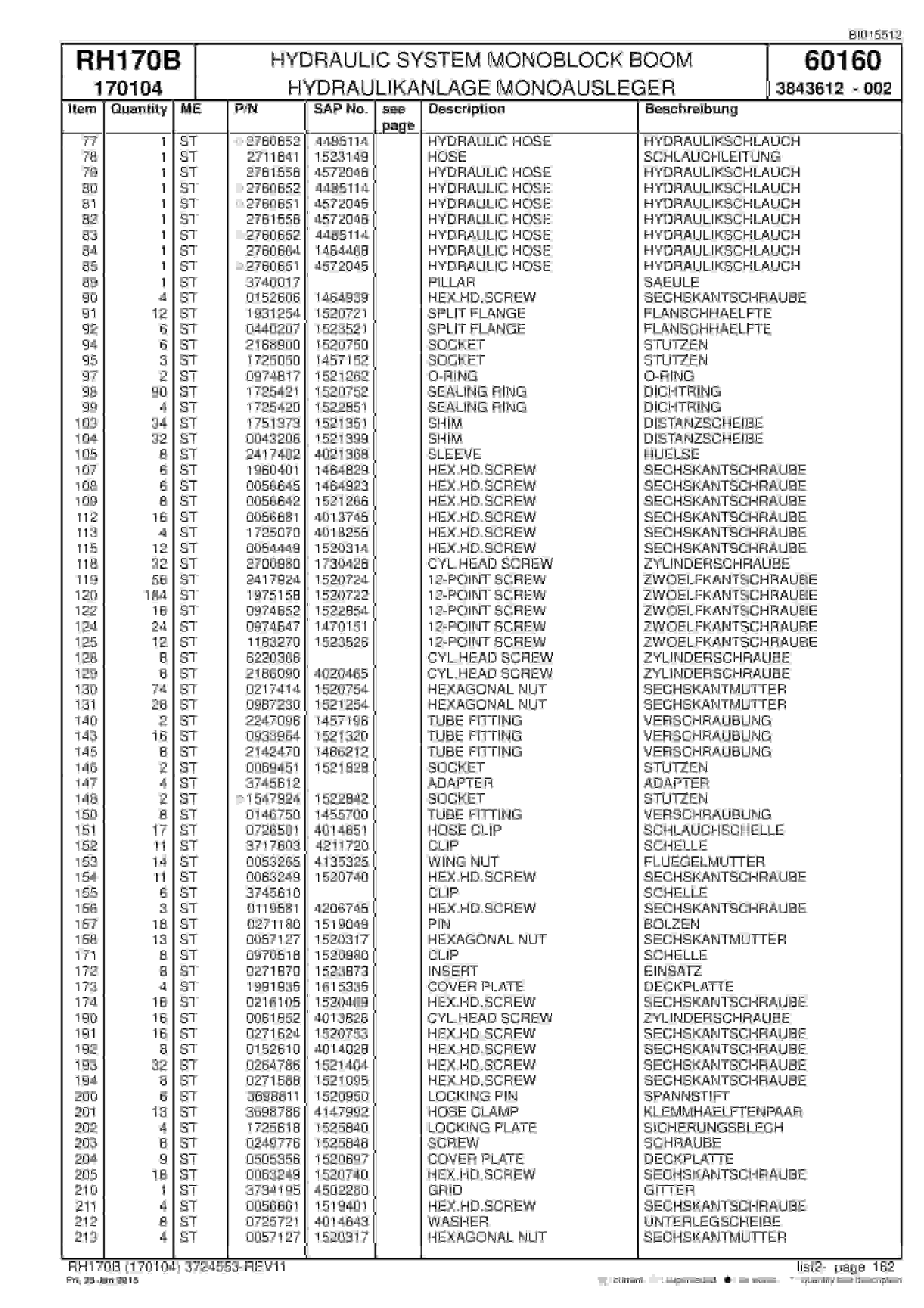 Caterpillar 6040 Hydraulic Shovel Spare Parts Manual BI015512-4