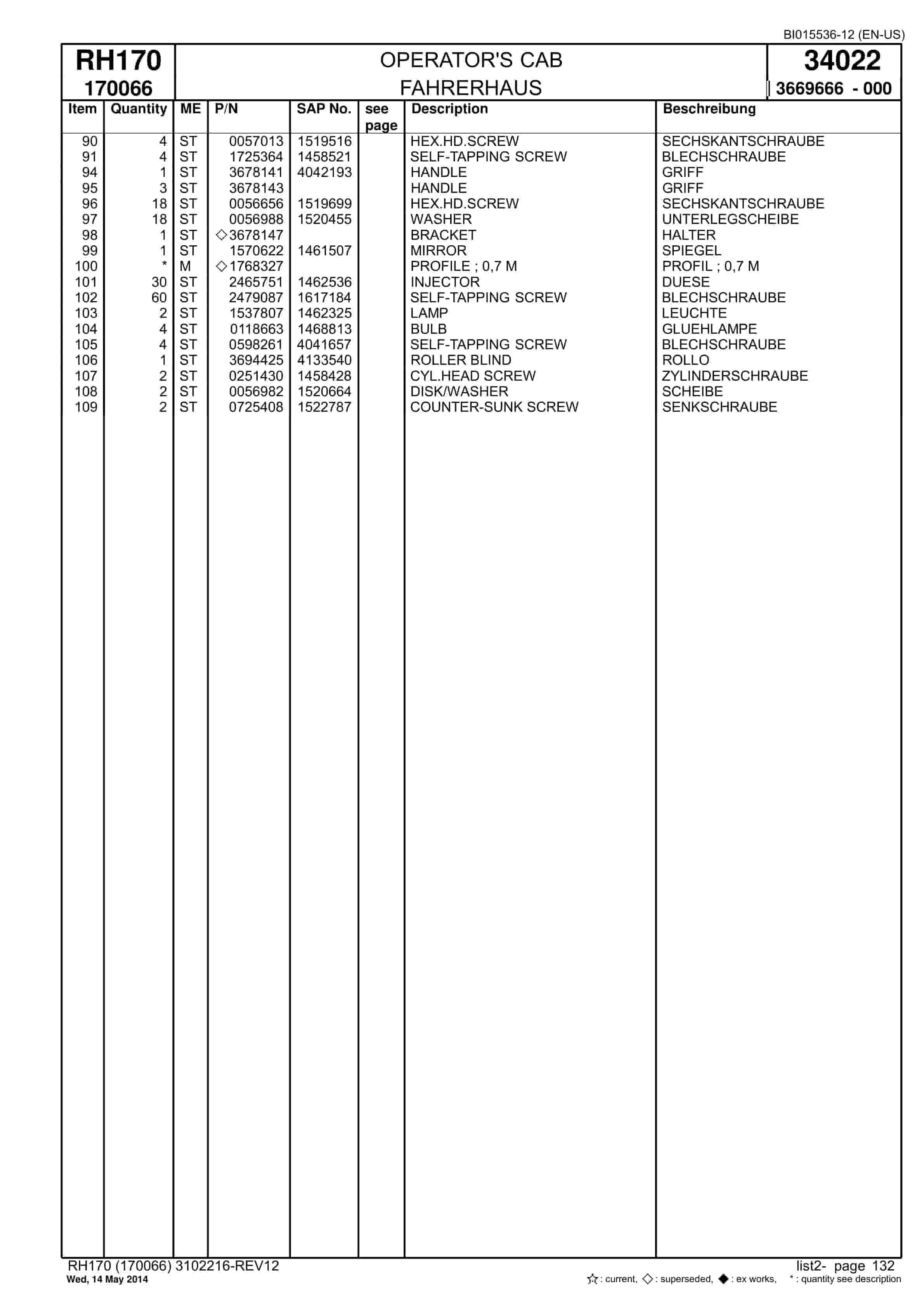 Caterpillar 6040 Hydraulic Shovel Spare Parts Manual BI015536-12-EN-3