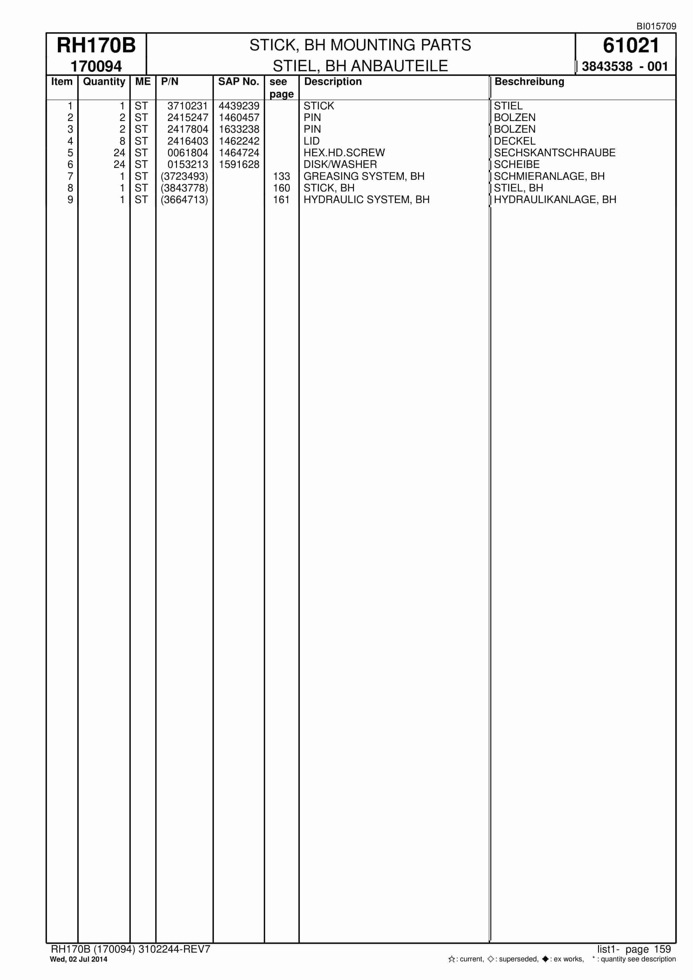 Caterpillar 6040 Hydraulic Shovel Spare Parts Manual BI015709-4