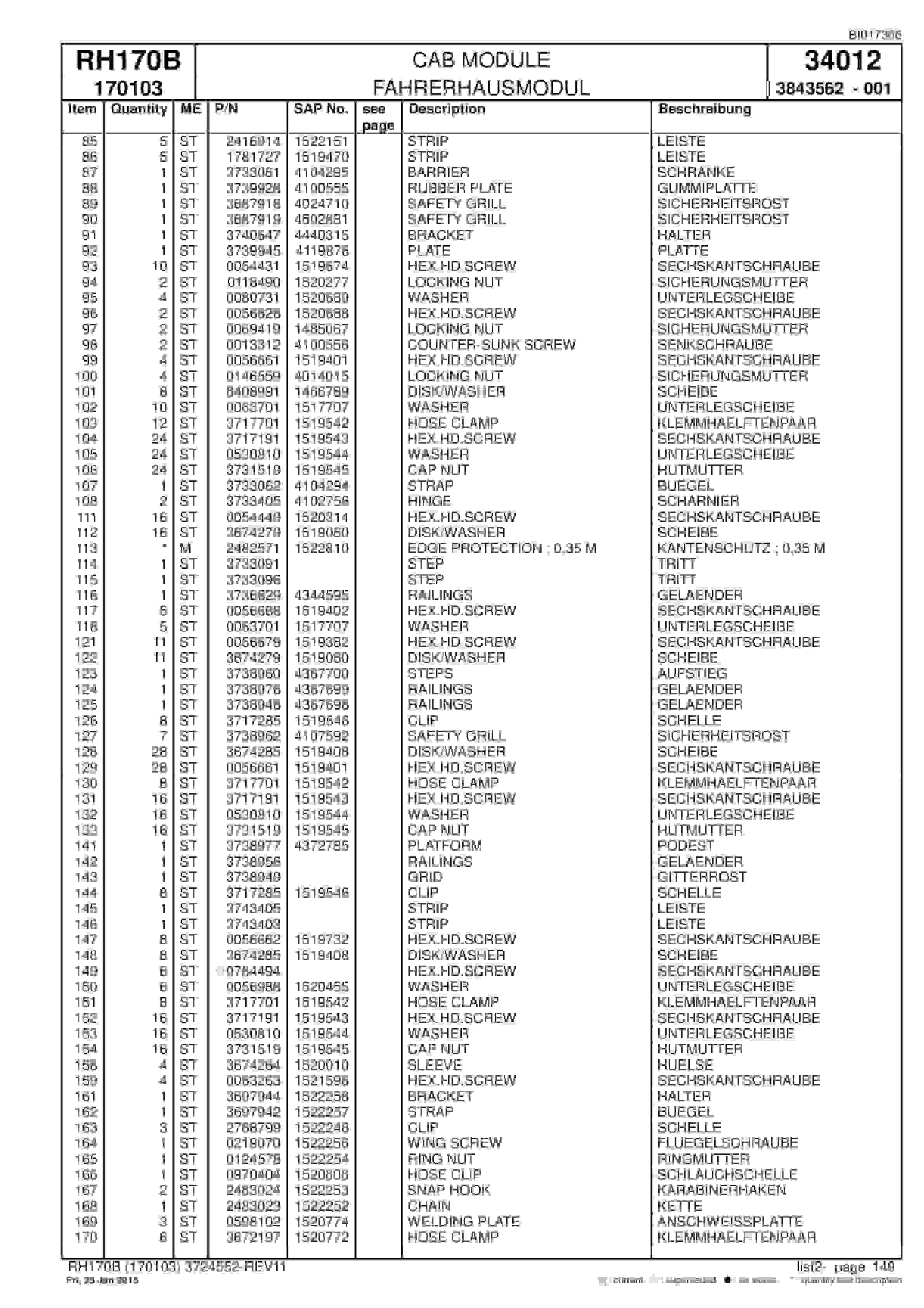 Caterpillar 6040 Hydraulic Shovel Spare Parts Manual BI017366-3