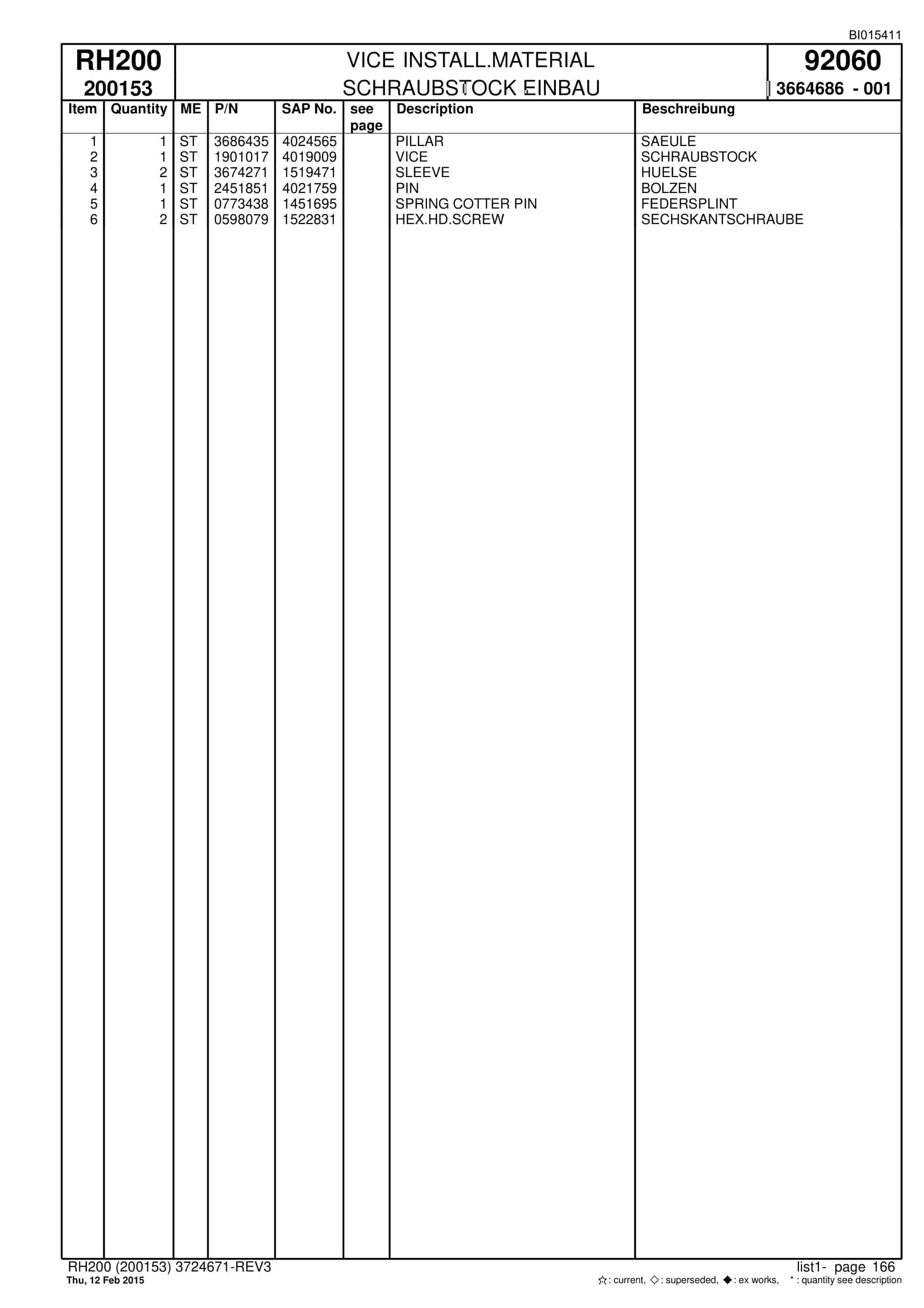 Caterpillar 6050 FS Hydraulic Shovel Spare Parts Manual BI015411-5