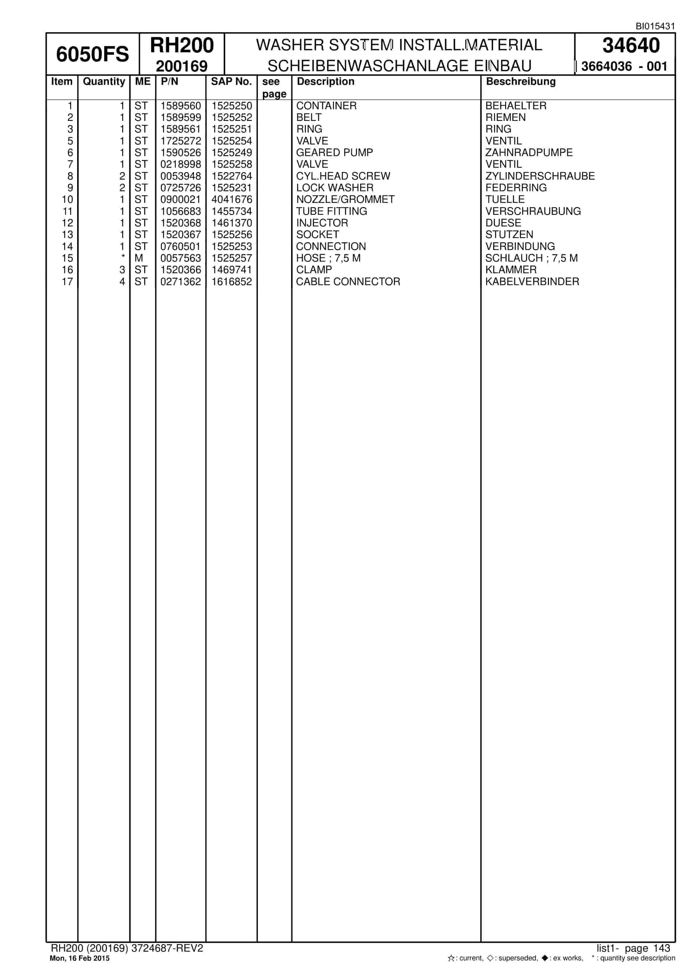 Caterpillar 6050 FS Hydraulic Shovel Spare Parts Manual BI015431-3