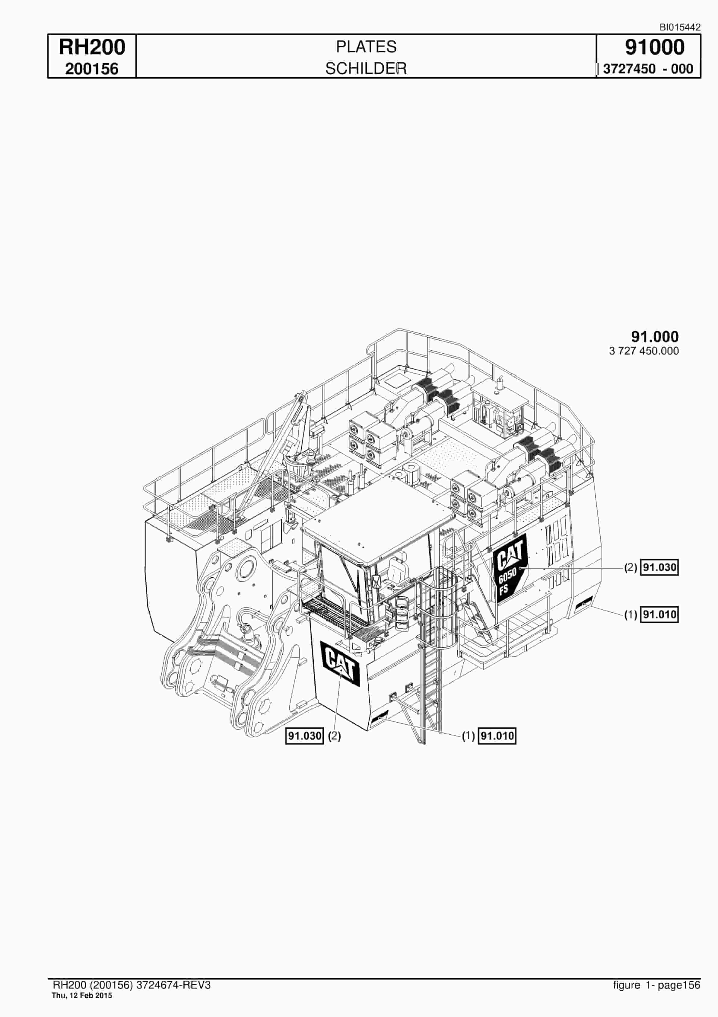 Caterpillar 6050 FS Hydraulic Shovel Spare Parts Manual BI015442-4