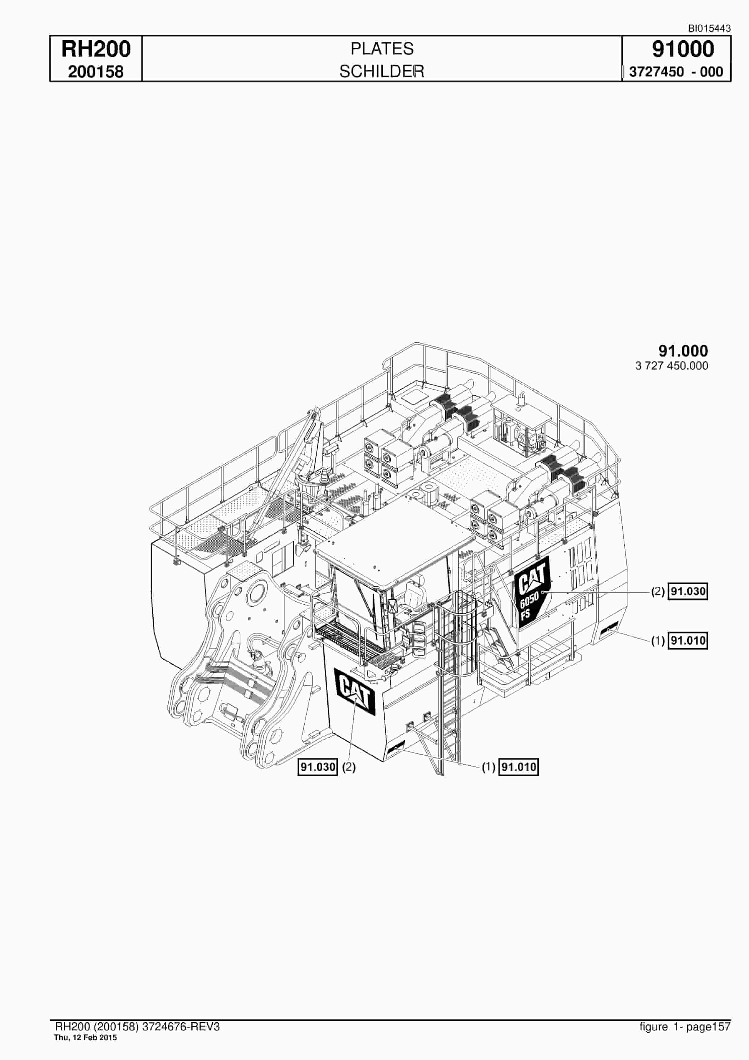 Caterpillar 6050 FS Hydraulic Shovel Spare Parts Manual BI015443-4