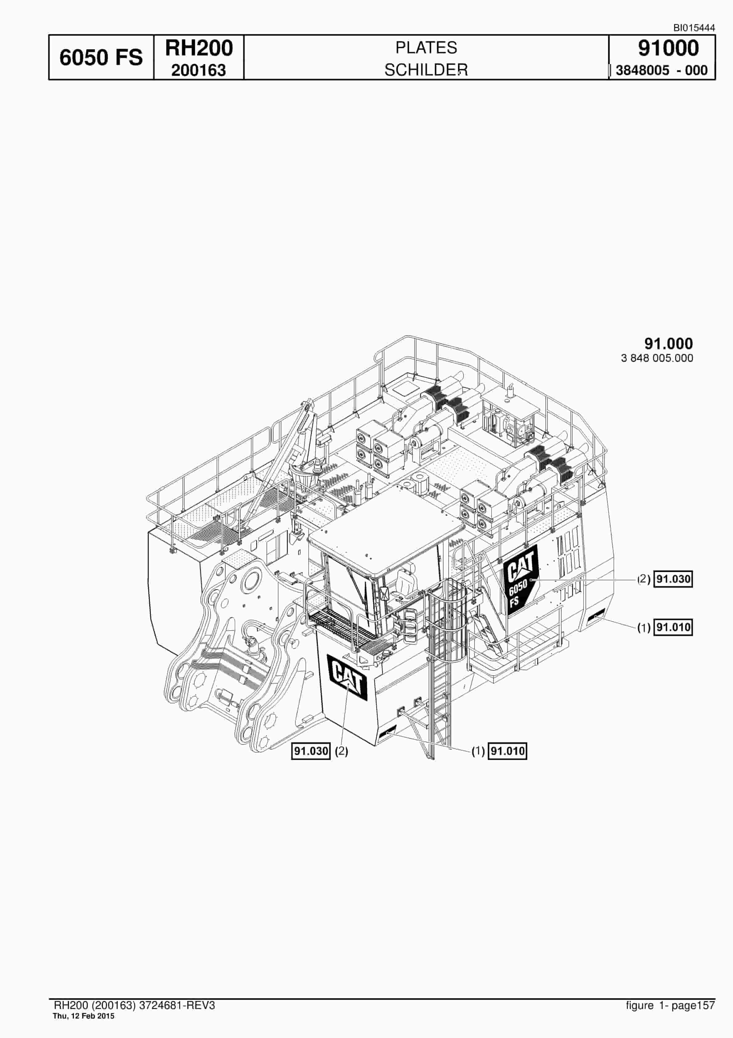 Caterpillar 6050 FS Hydraulic Shovel Spare Parts Manual BI015444-4