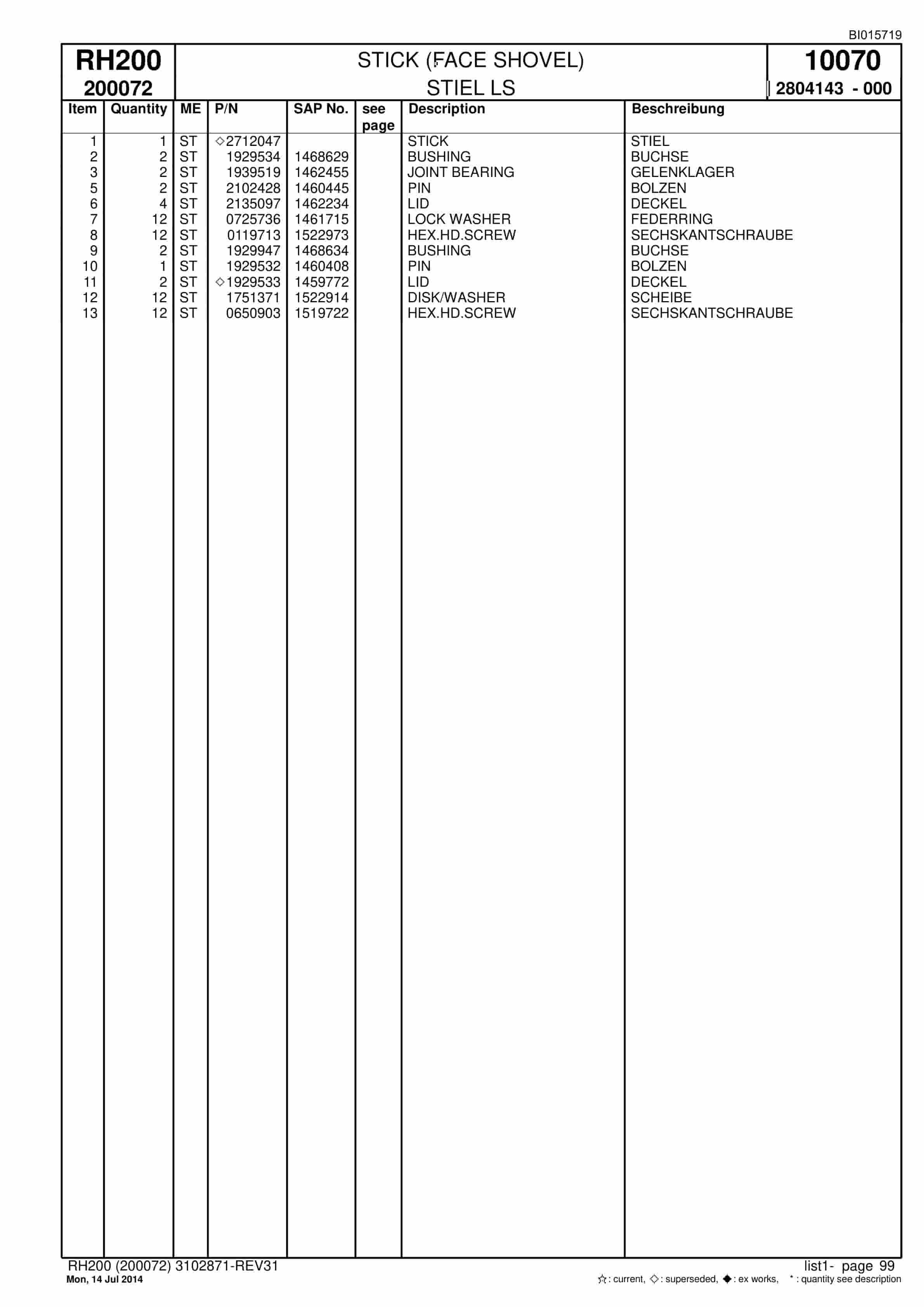 Caterpillar 6050 FS Hydraulic Shovel Spare Parts Manual BI015719-3