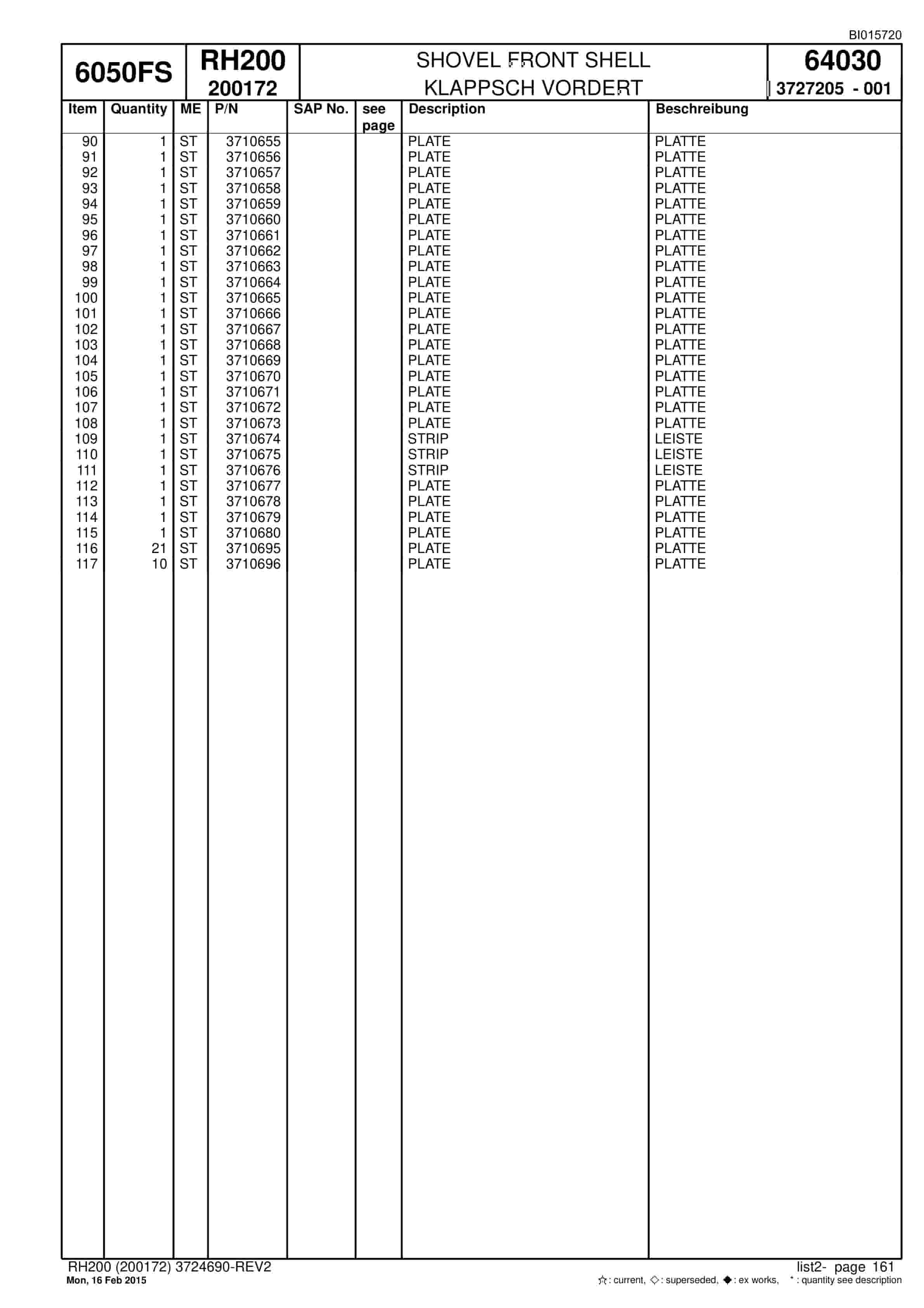 Caterpillar 6050 FS Hydraulic Shovel Spare Parts Manual BI015720-4