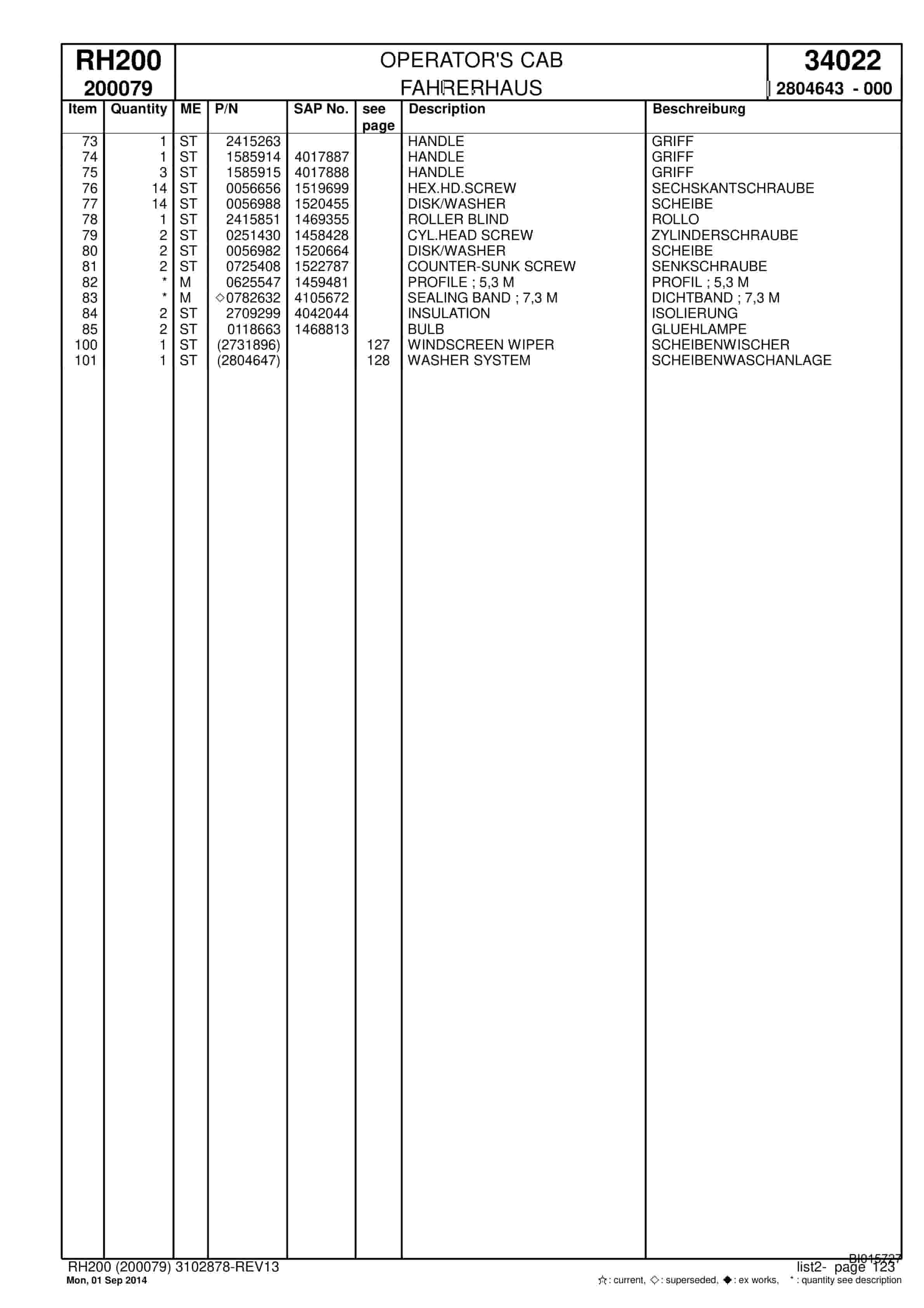 Caterpillar 6050 FS Hydraulic Shovel Spare Parts Manual BI015727-3