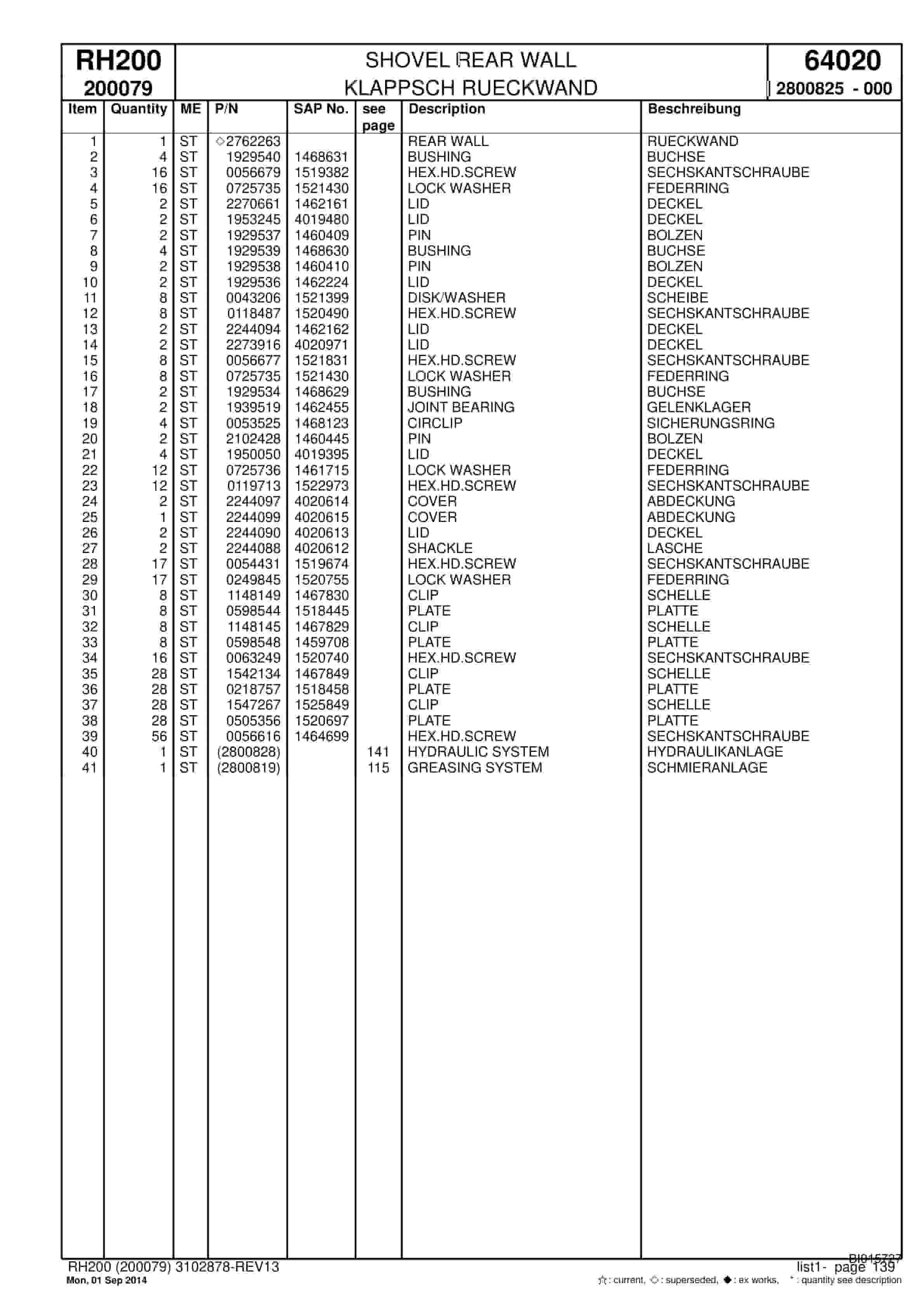 Caterpillar 6050 FS Hydraulic Shovel Spare Parts Manual BI015727-4