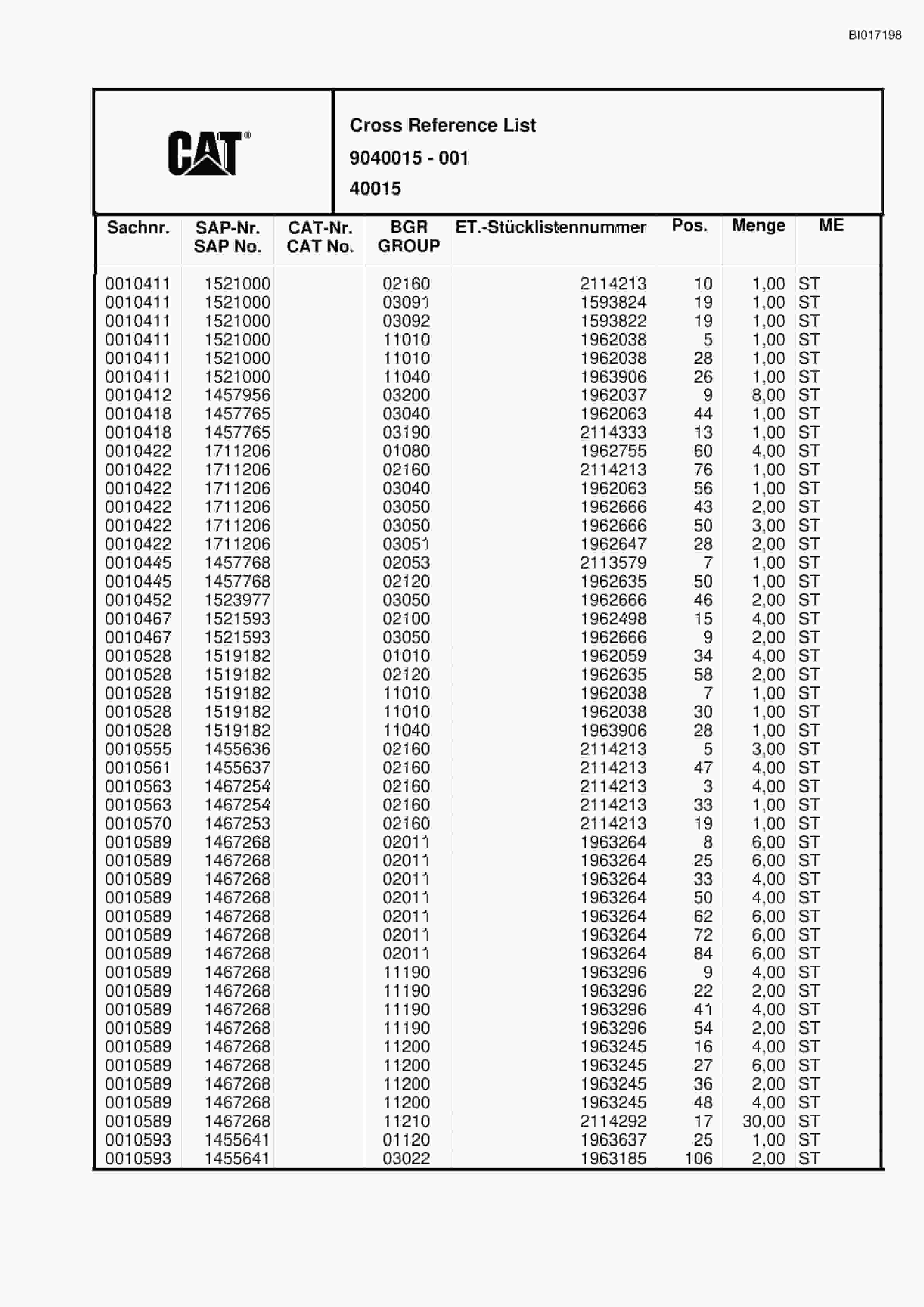 Caterpillar 6050 FS Hydraulic Shovel Spare Parts Manual BI017198-5